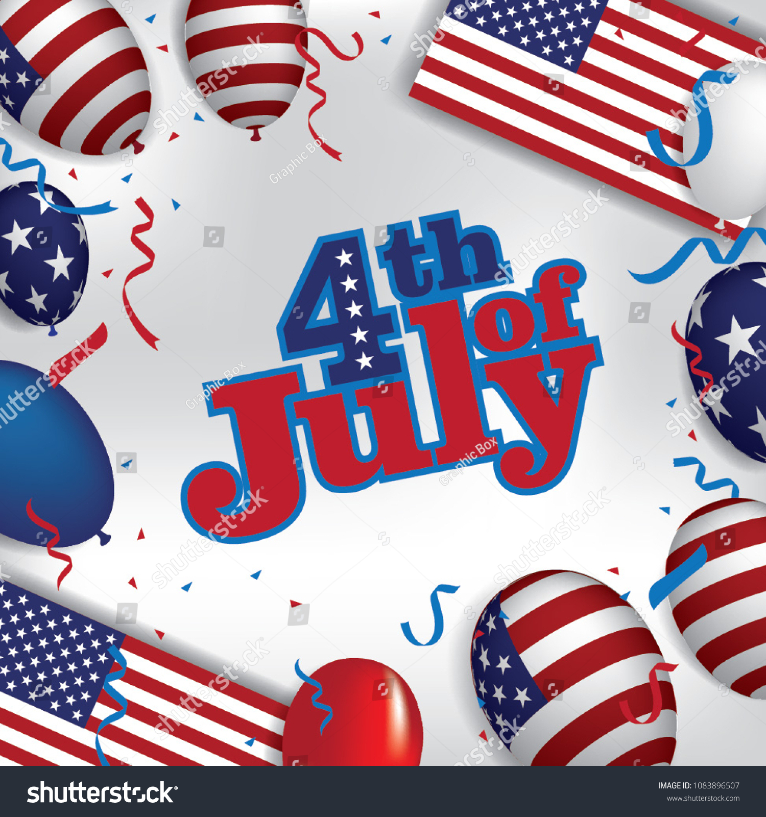 4th July Usa Independence Day Greeting Stock Vector (royalty Free 