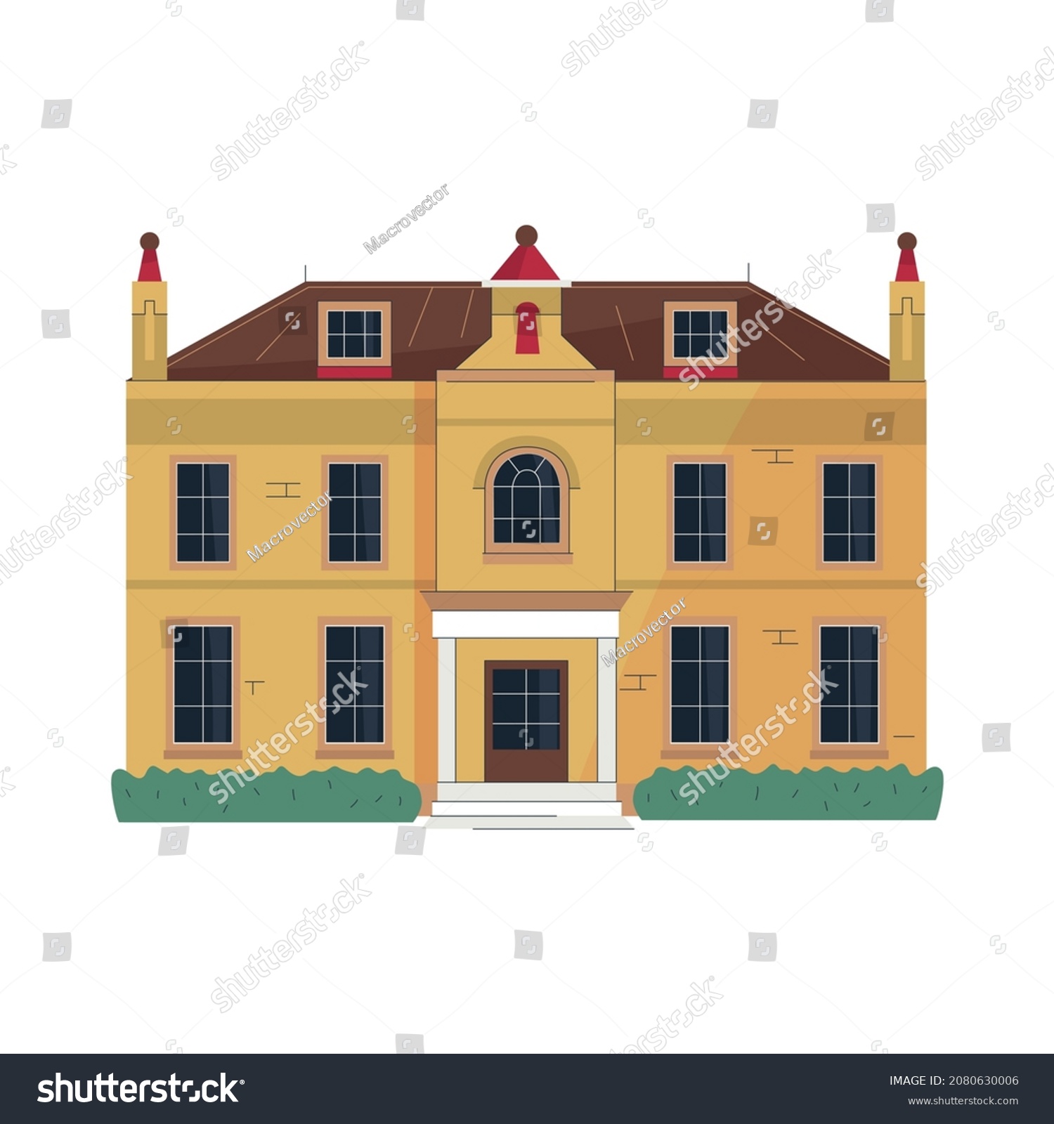 SVG of 18th 19th century old town fashion composition with isolated icon of vintage building vector illustration svg