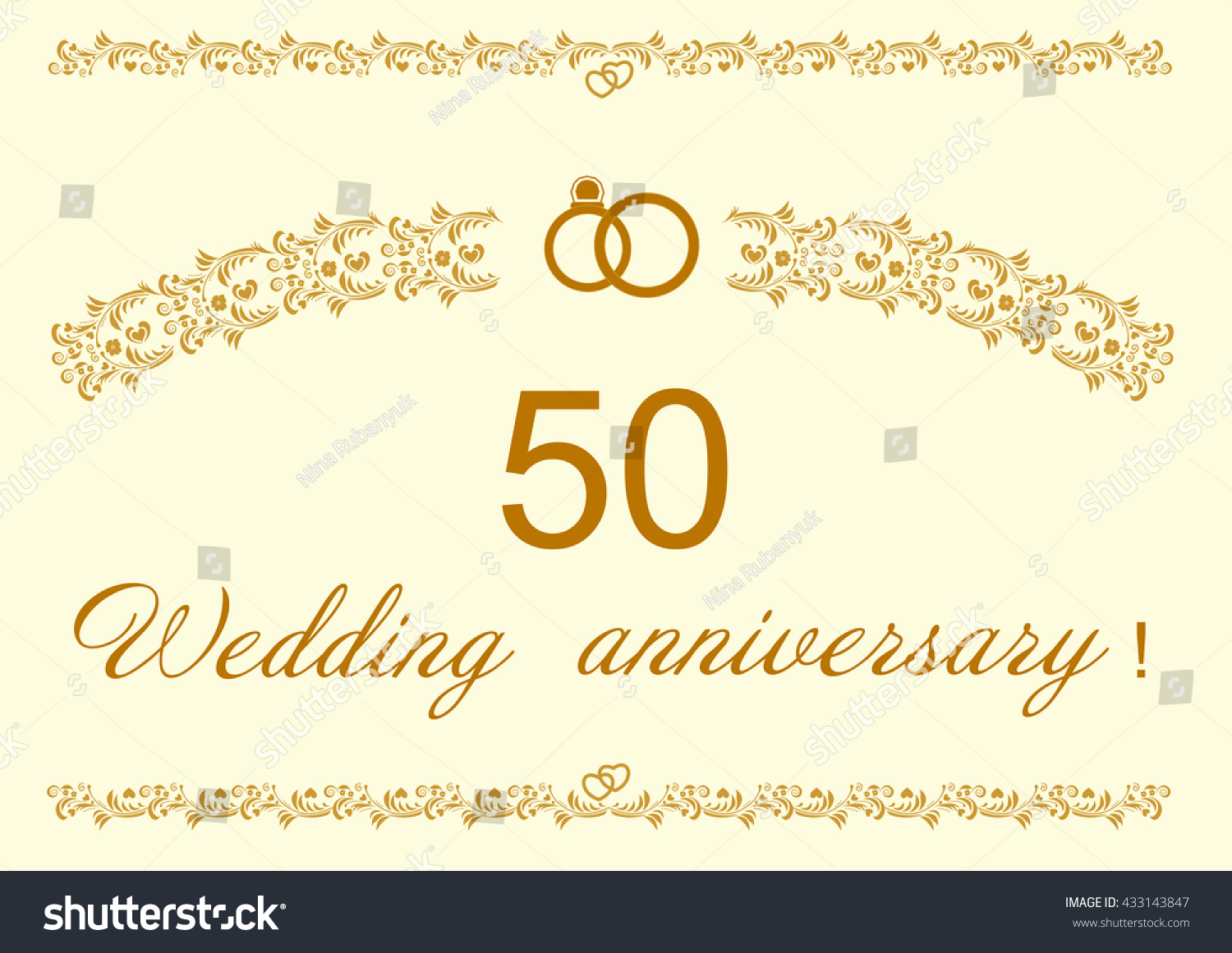 50th Wedding  Anniversary  Invitation Stock Vector  433143847 