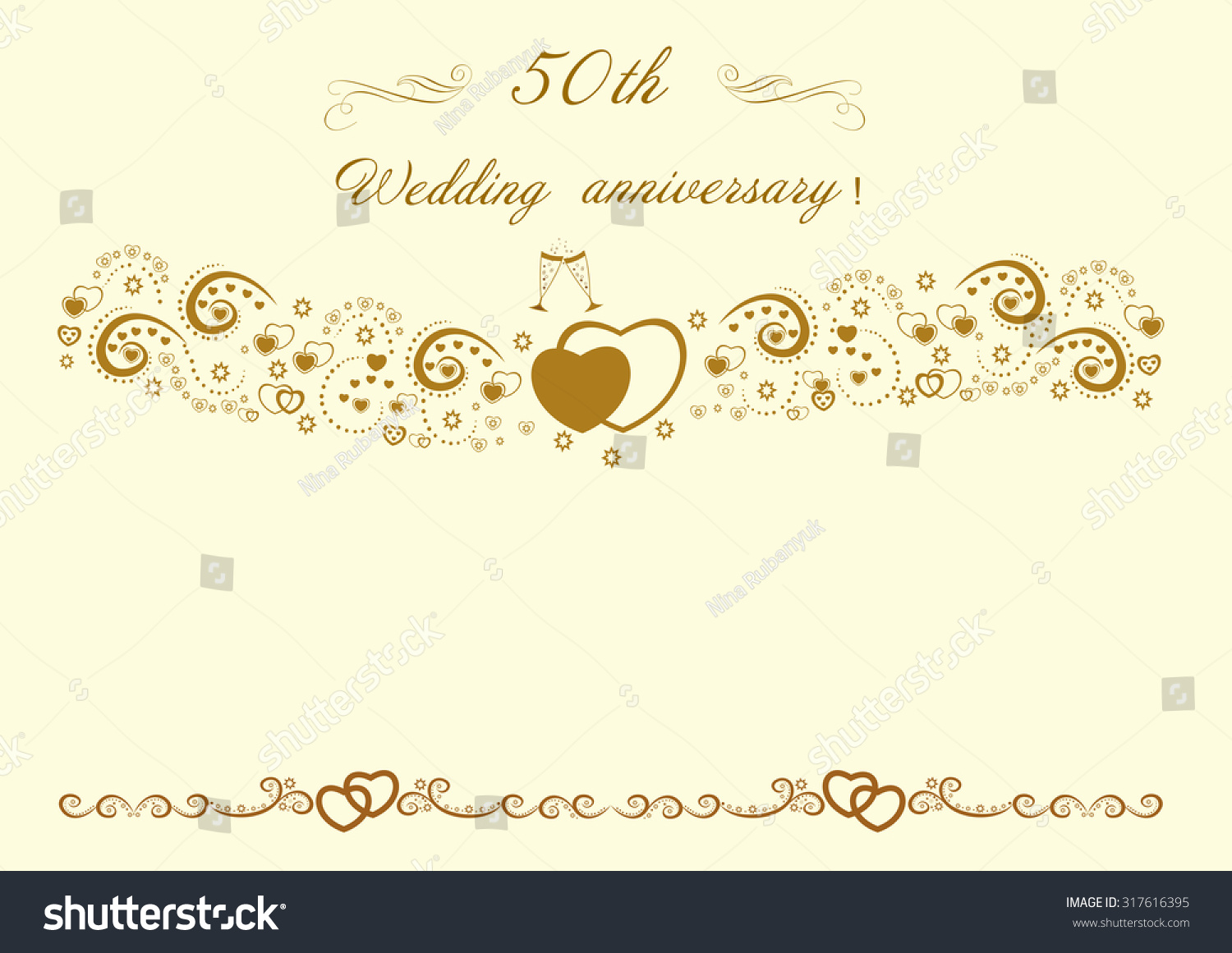 SVG of 50th Wedding anniversary Invitation.Beautiful editable vector illustration svg