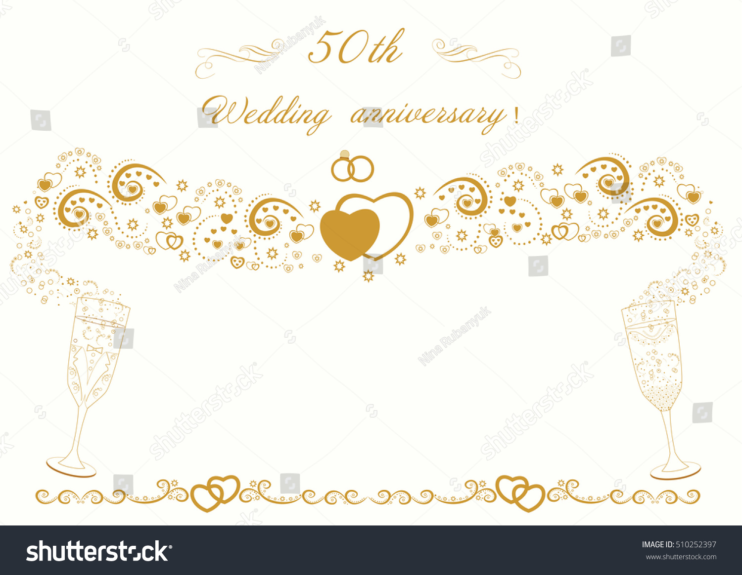 SVG of 50th Wedding anniversary Invitation.Beautiful vector  illustration svg