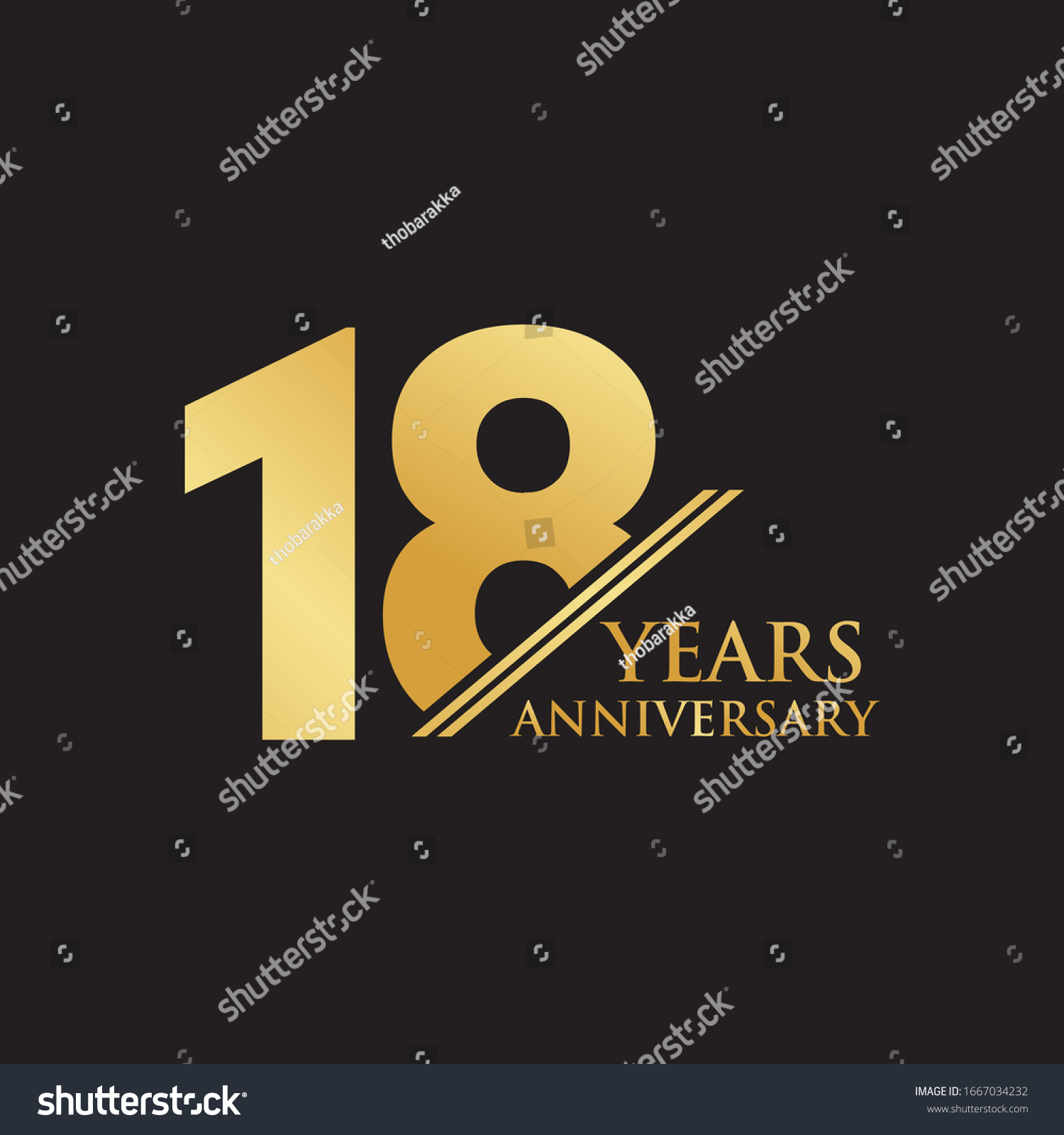 18th Year Anniversary Logo Design Vector Stock Vector (Royalty Free ...