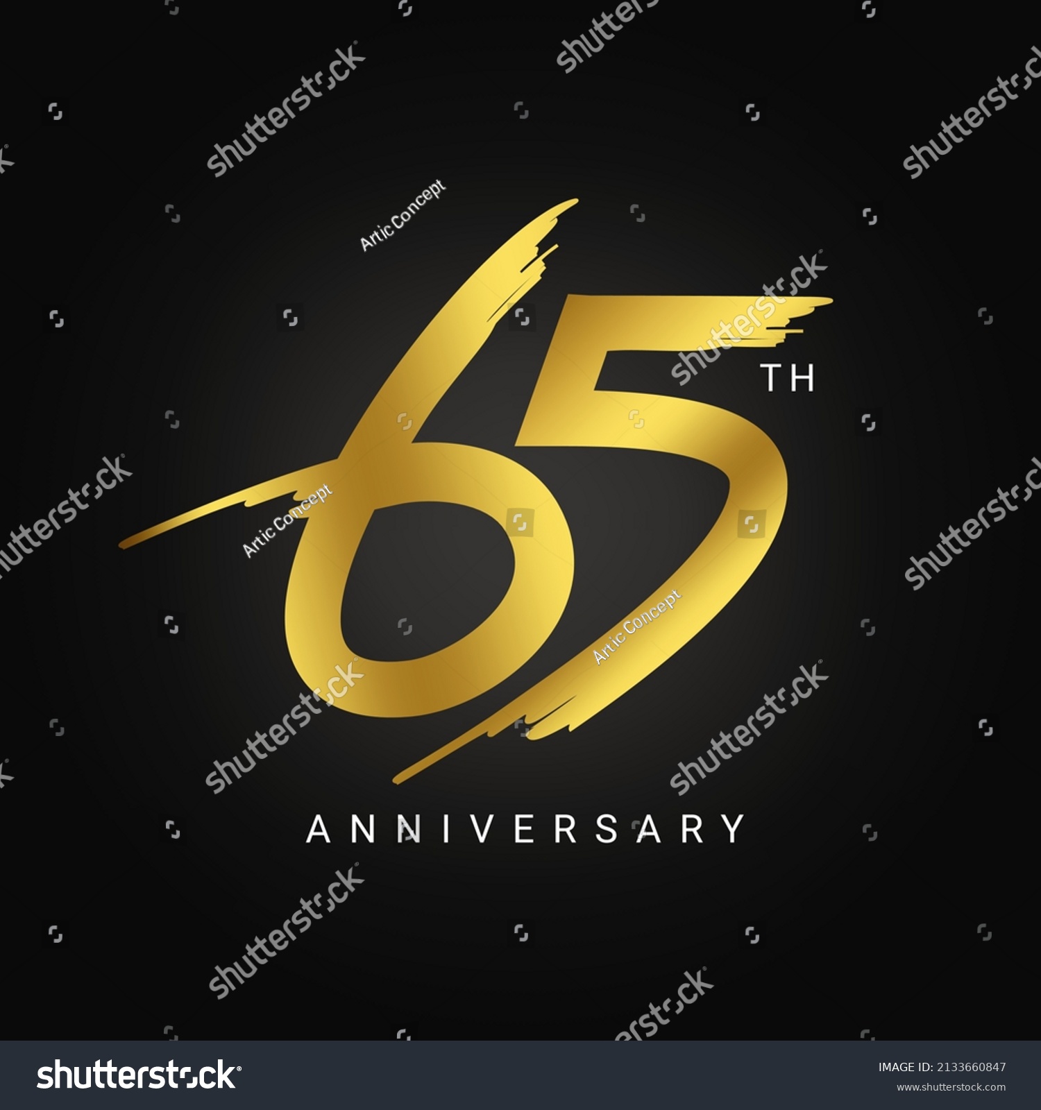 65th Year Anniversary Logo Golden Color Stock Vector (Royalty Free ...