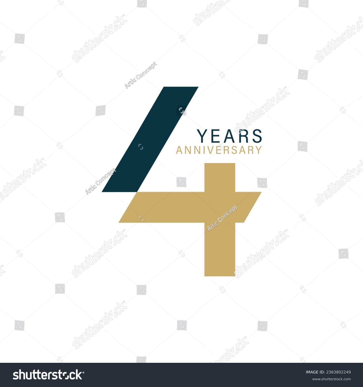 SVG of 4th, 4 Years Anniversary Logo, 4 birthday,  Vector Template Design element for birthday, invitation, wedding, jubilee and greeting card illustration. svg