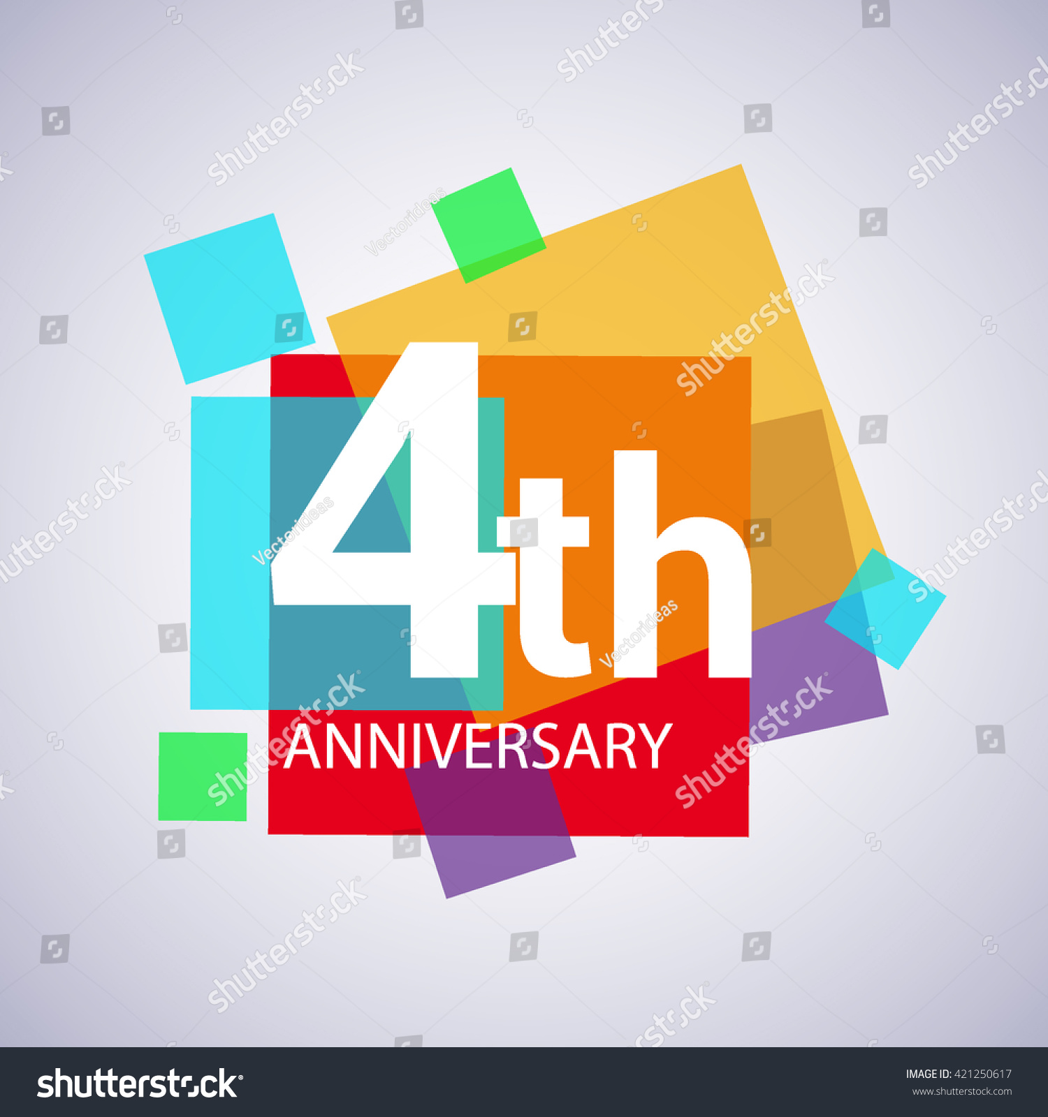 SVG of 4th years anniversary logo, vector design birthday celebration with colorful geometric isolated on white background. svg
