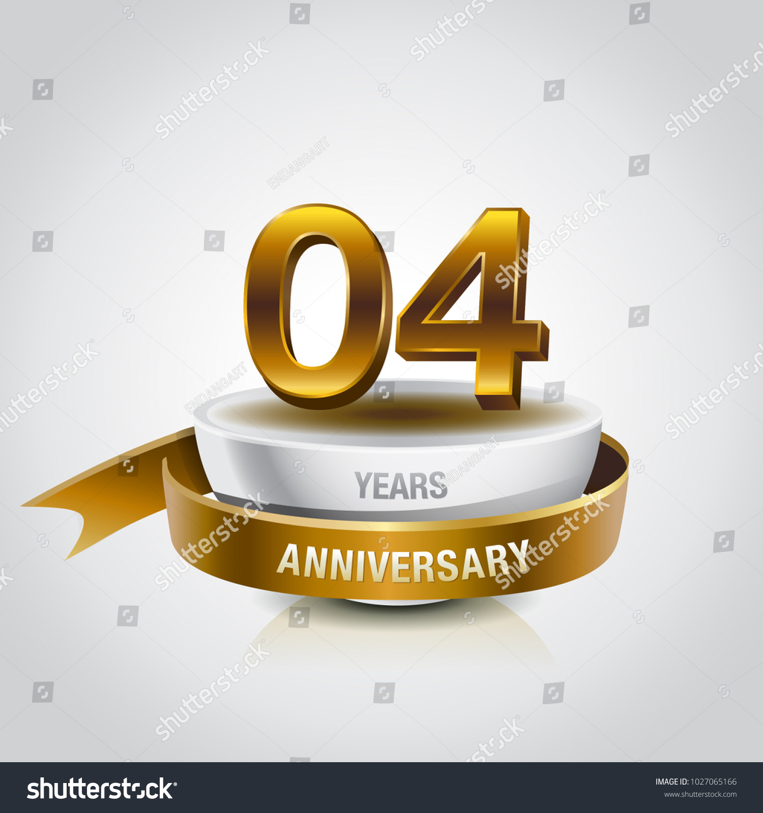 SVG of 4th years golden anniversary logo celebration with ring and ribbon. svg