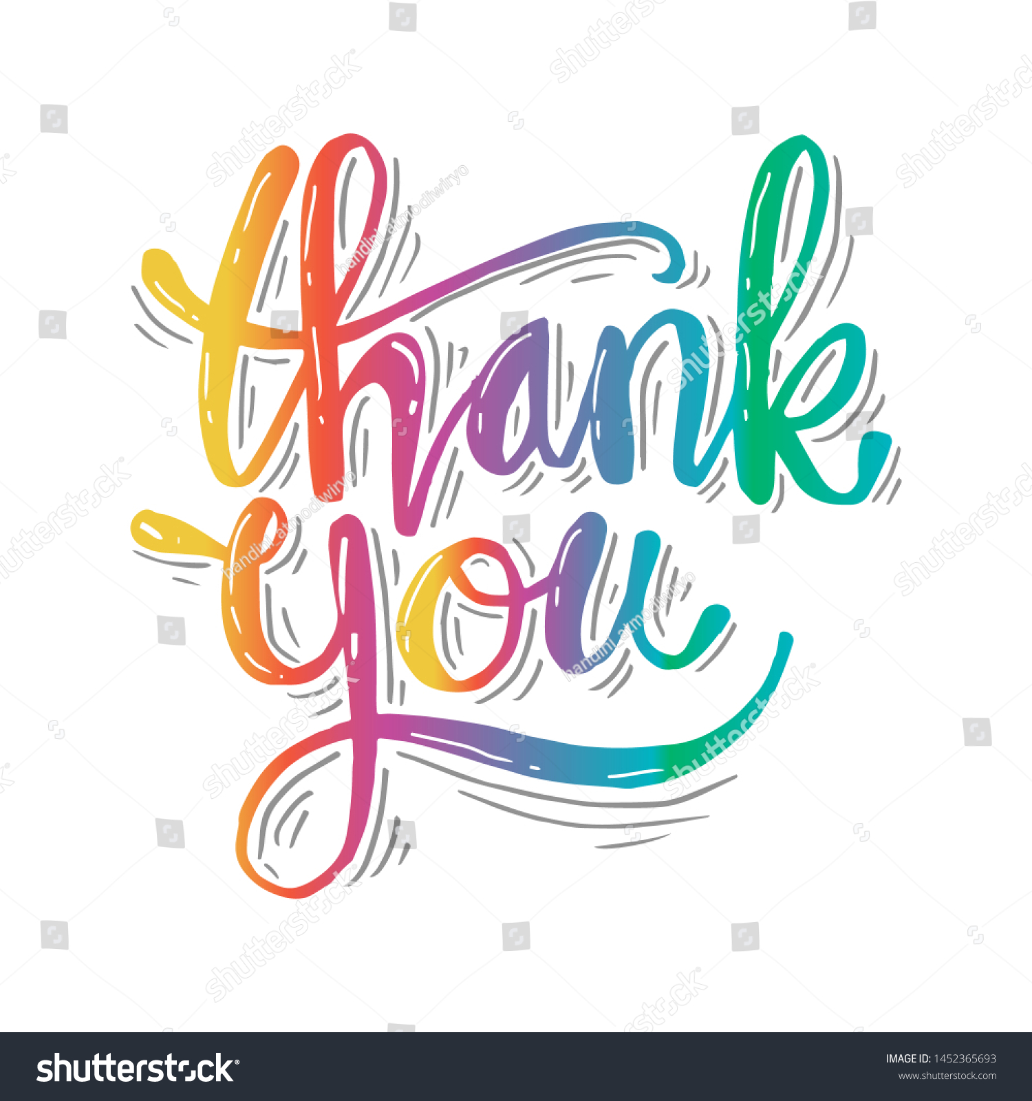 Thank You Hand Lettered Calligraphy Stock Vector (Royalty Free ...