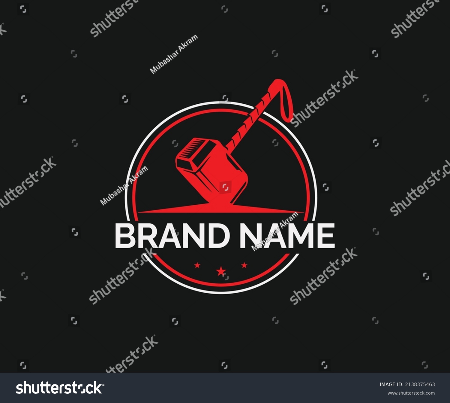 SVG of  thor hammer circular logo design svg
