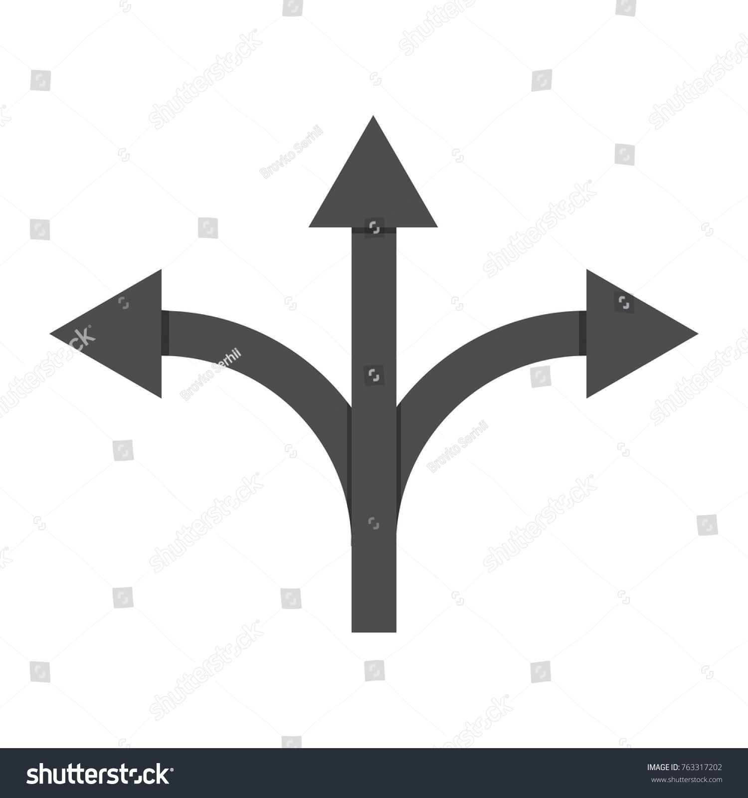 Threeway Road Direction Arrow Sign Vector Stock Vector Royalty Free 763317202 Shutterstock 3886