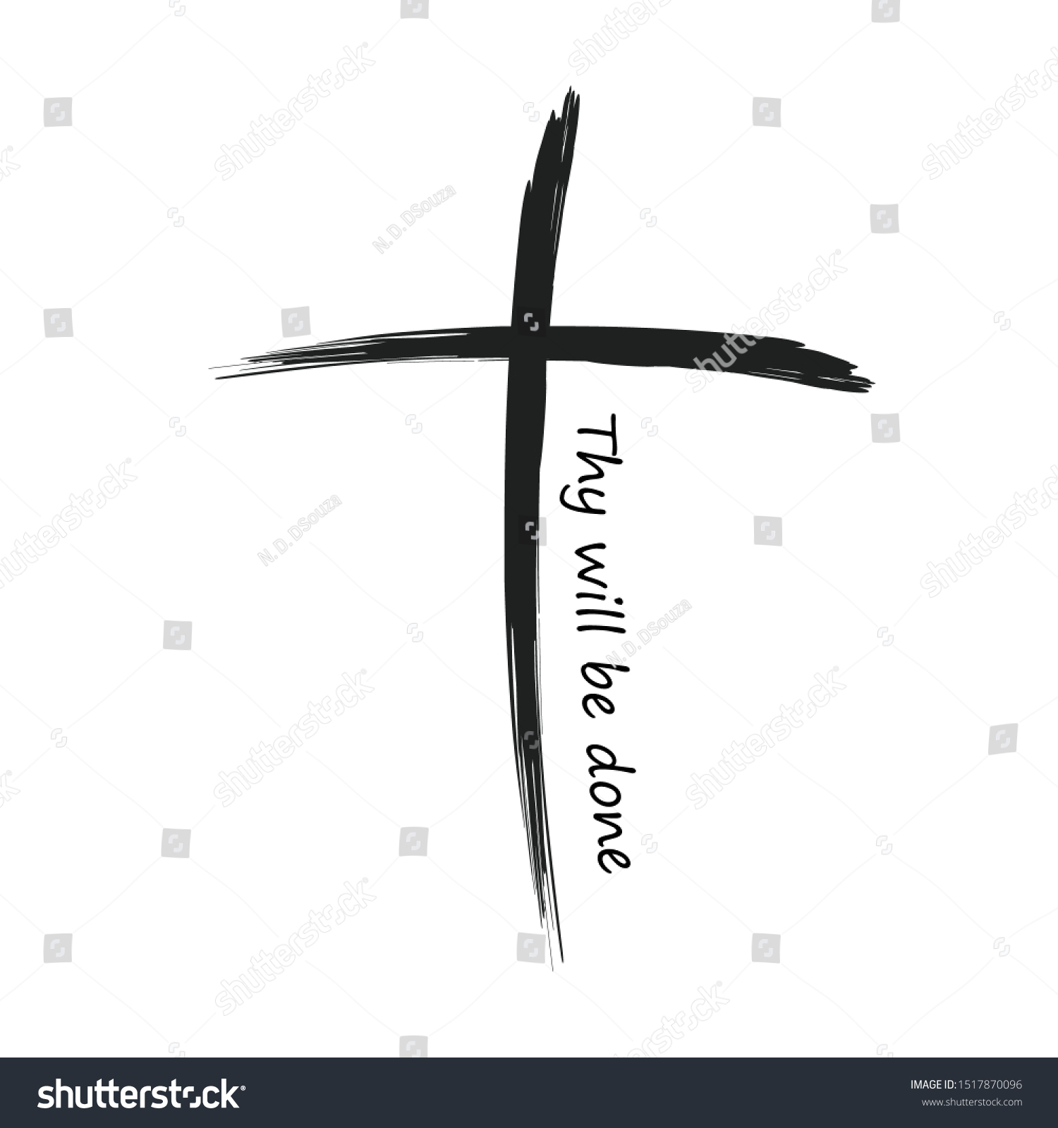 Thy Will Be Done Cross Design Stock Vector Royalty Free