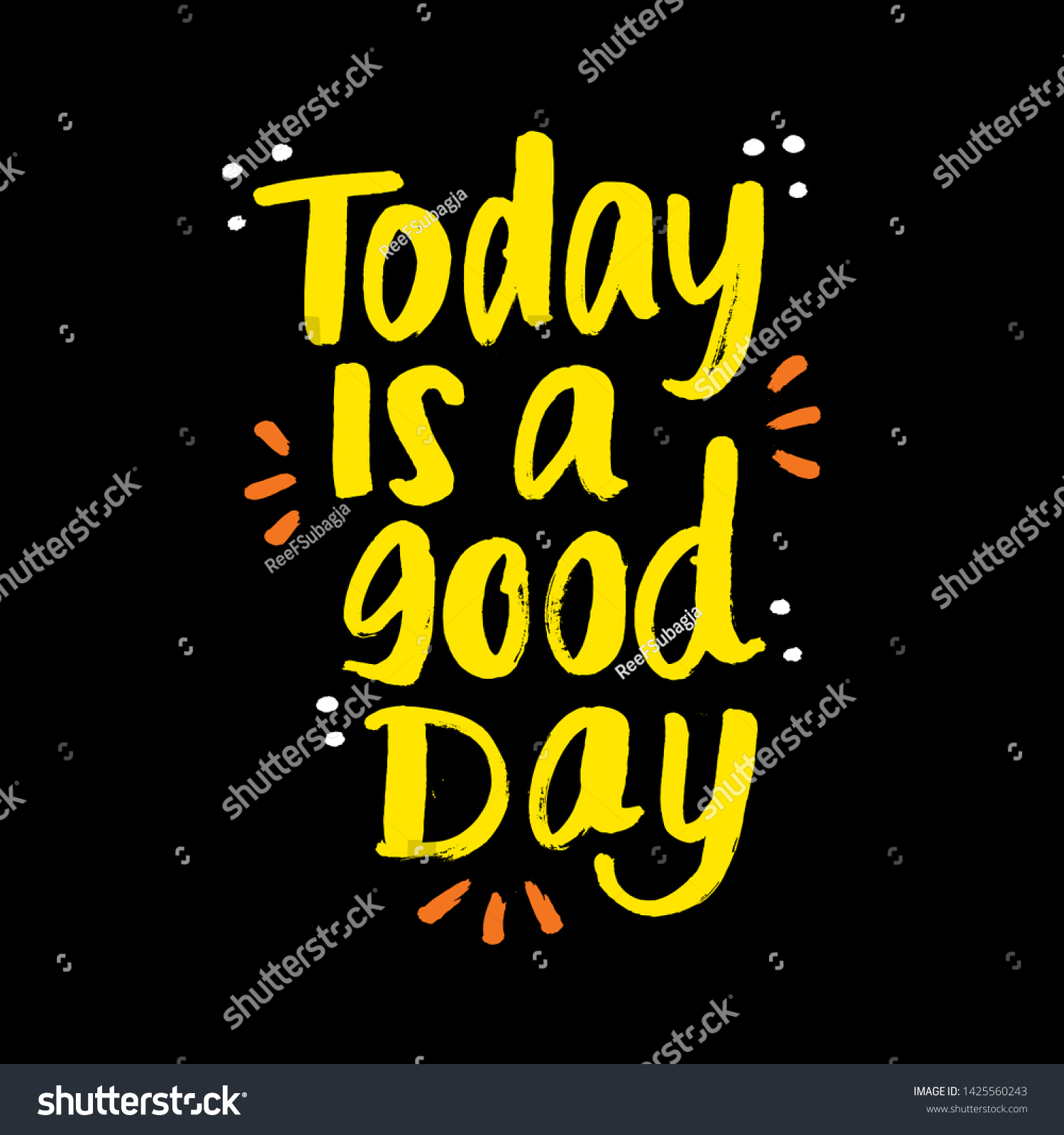 Today Good Day Hand Drawn Lettering Stock Vector (Royalty Free) 1425560243