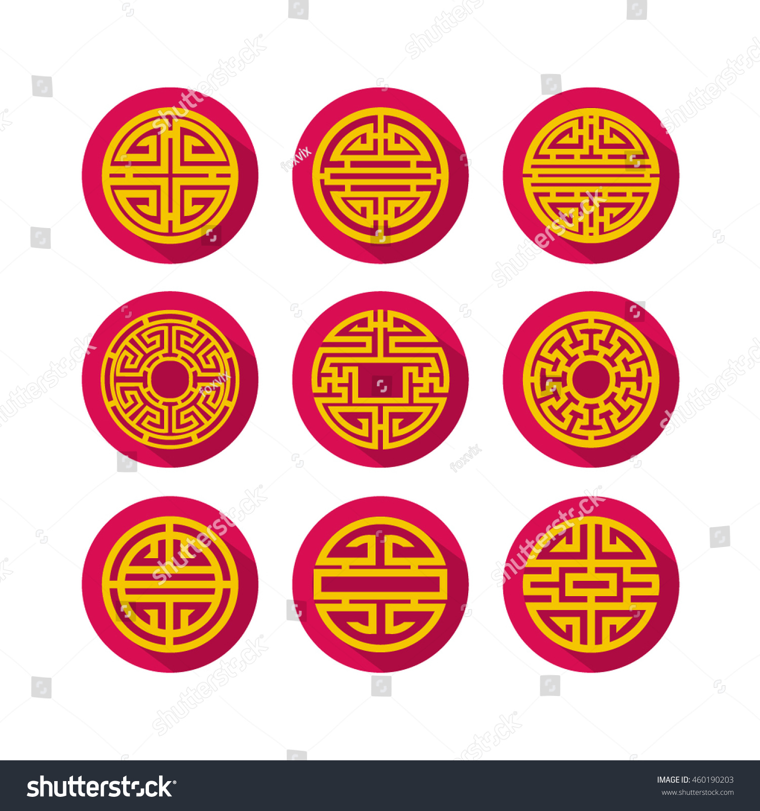 Traditional Chinese Lucky Symbols Blessing People Stock Vector ...