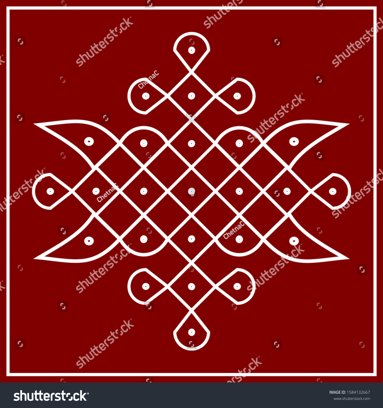 SVG of 
Traditional Indian folk art - known as rangoli, kolam, alpona for diwali,onam, vector design svg