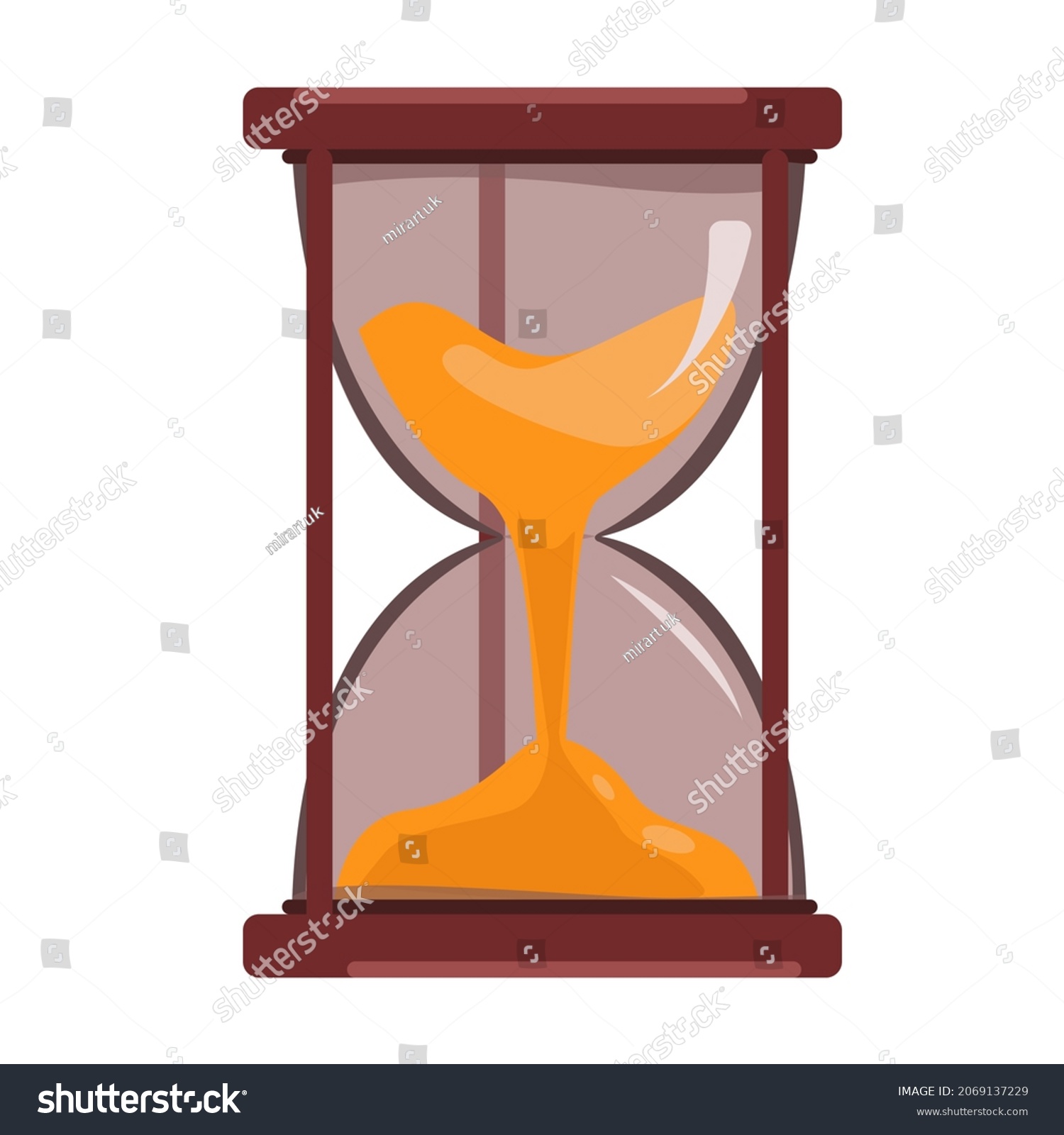 Transparent Hourglass Isolated On White Background Stock Vector ...