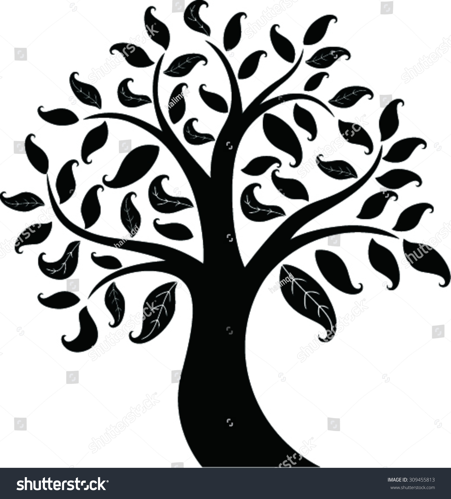Tree Leaf Vector Illustration Stock Vector 309455813 - Shutterstock