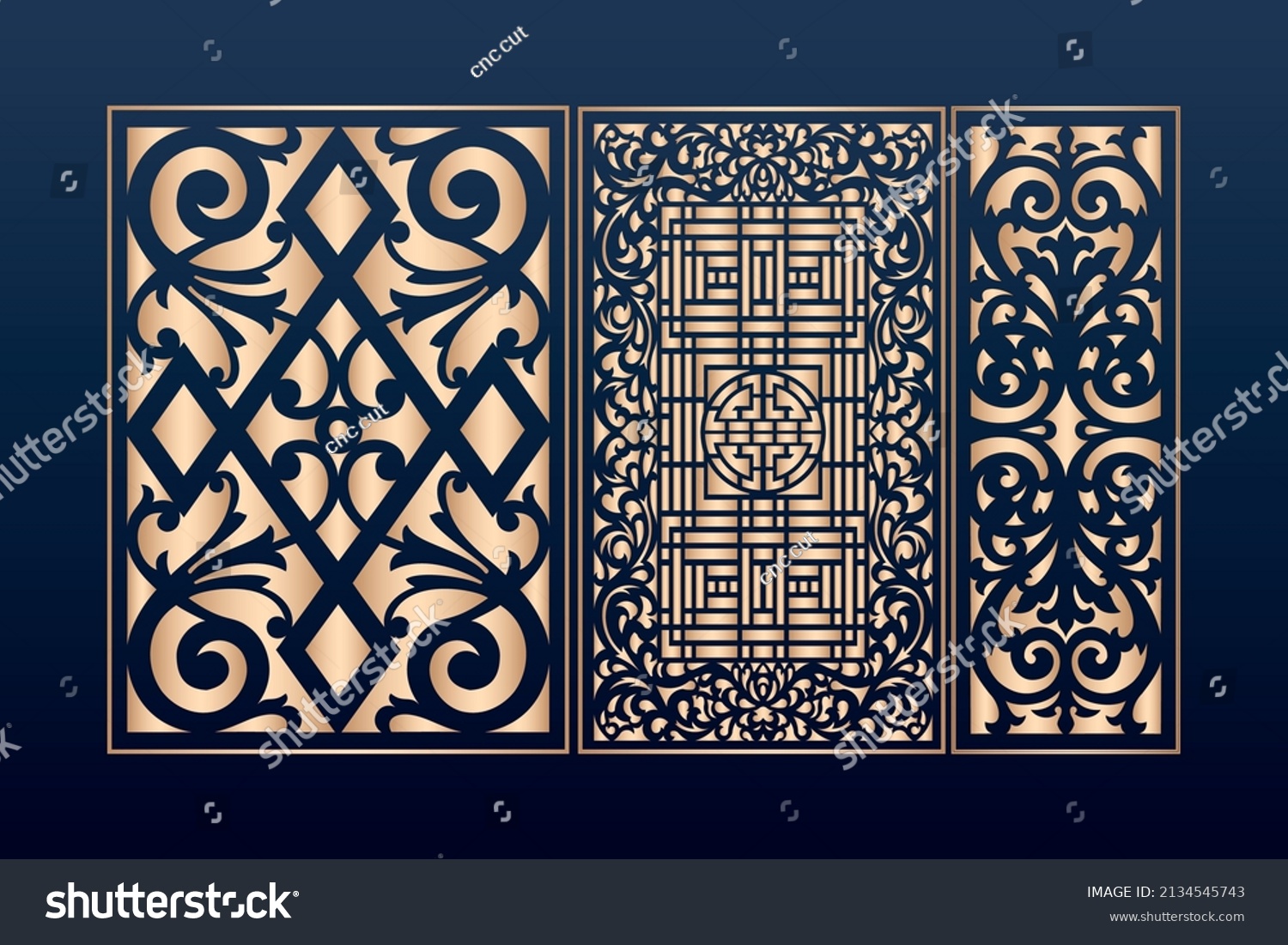 SVG of 
Triangle geometric pattern gold black background
Decorative laser cut panels template with abstract texture. geometric and floral laser cutting or engraving panel vector illustration set. abstract cu svg
