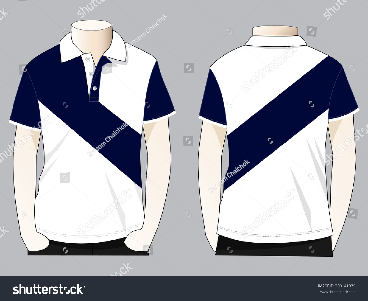 Twotone Polo Shirt Design Vector Whitenavy Stock Vector Royalty Free