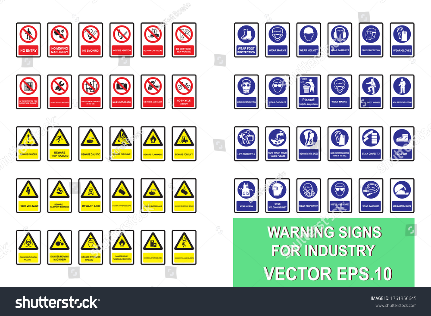 Types Industrial Safety Signs Be Stock Vector Royalty Free Shutterstock