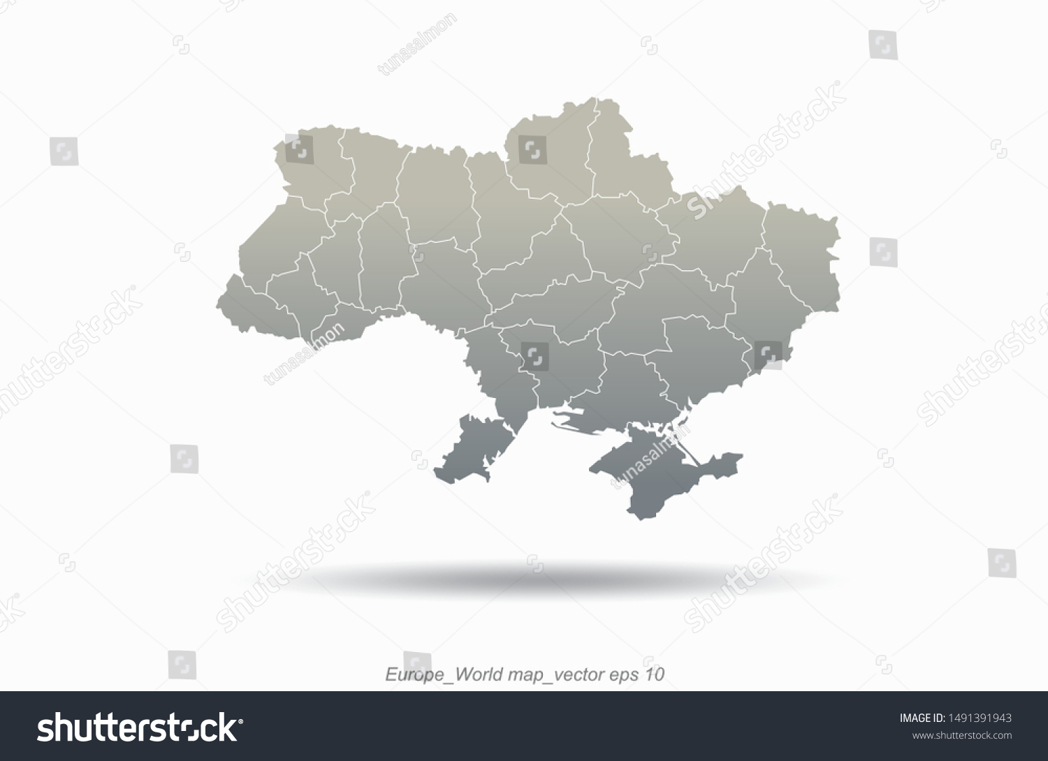 Ukraine Map World Map Vector Central Stock Vector Royalty Free 1491391943