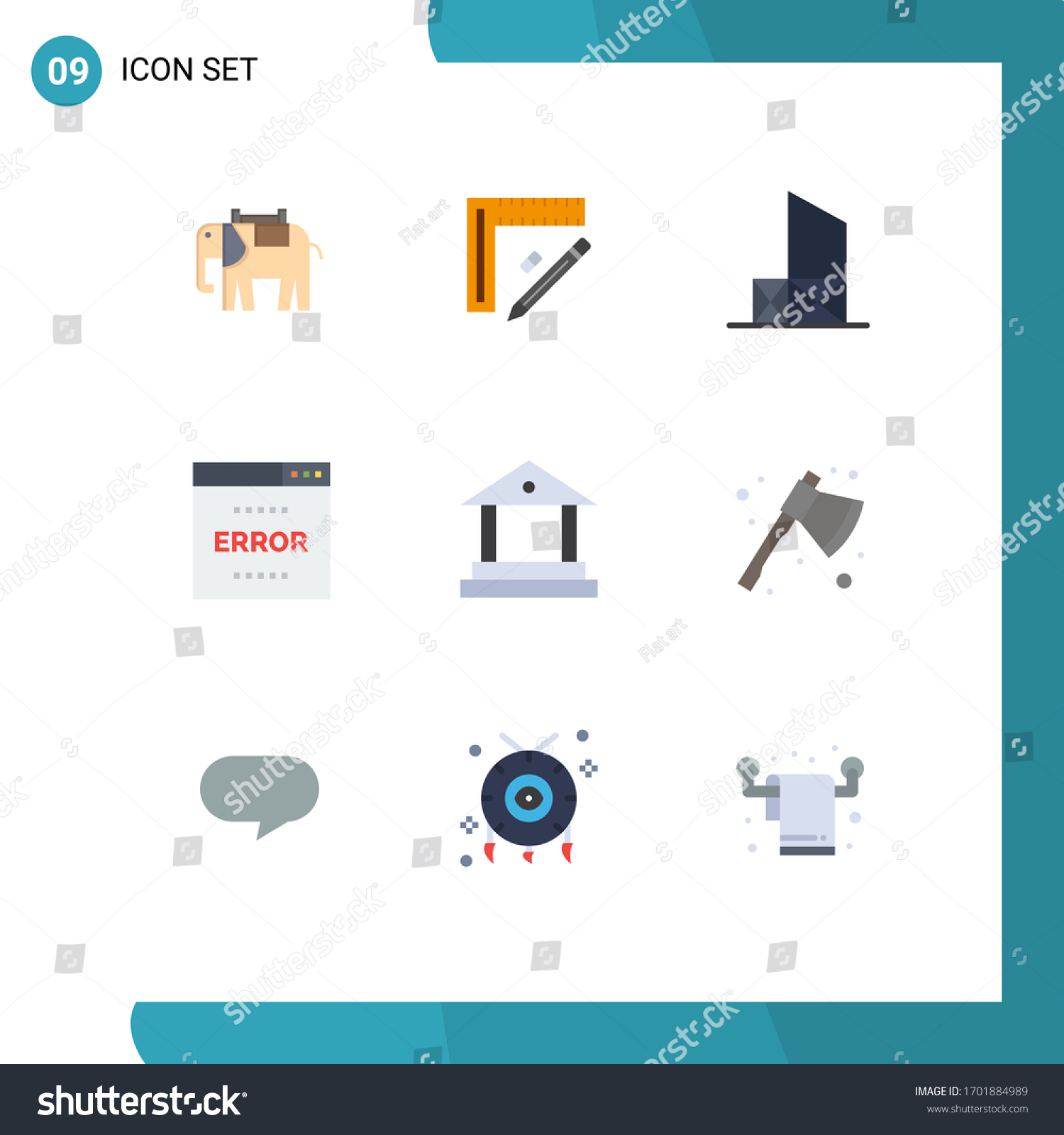 SVG of 9 Universal Flat Colors Set for Web and Mobile Applications page; media; design; error; rescue Editable Vector Design Elements svg