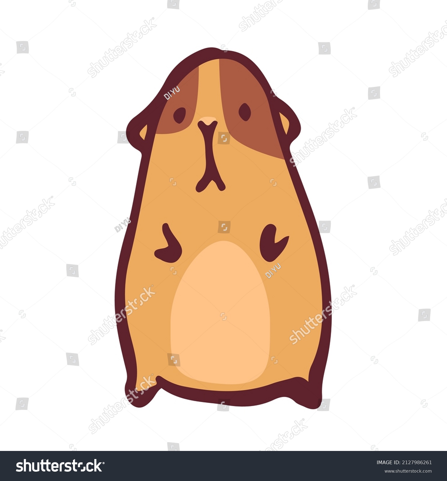 Little Hamster On White Background Vector Stock Vector (Royalty Free ...