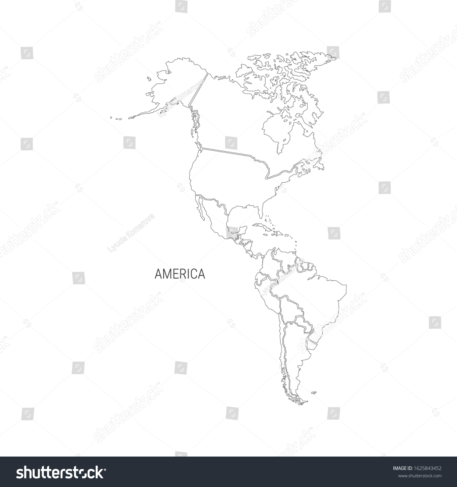 Map United States America Stock Vector (Royalty Free) 1625843452 ...