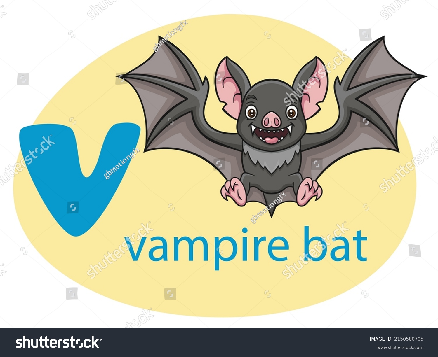 V Vampire Bat Alphabet Learning Stock Vector (Royalty Free) 2150580705 ...