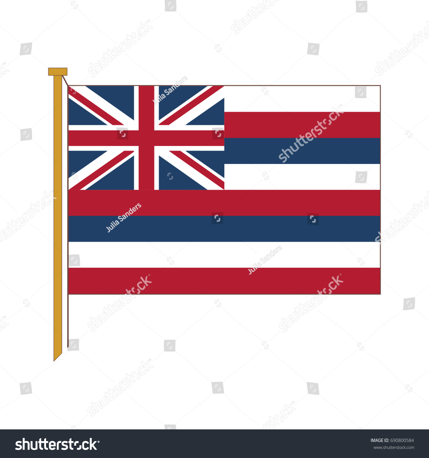 Vector Hawaii Flag Stock Vector (Royalty Free) 690800584 | Shutterstock