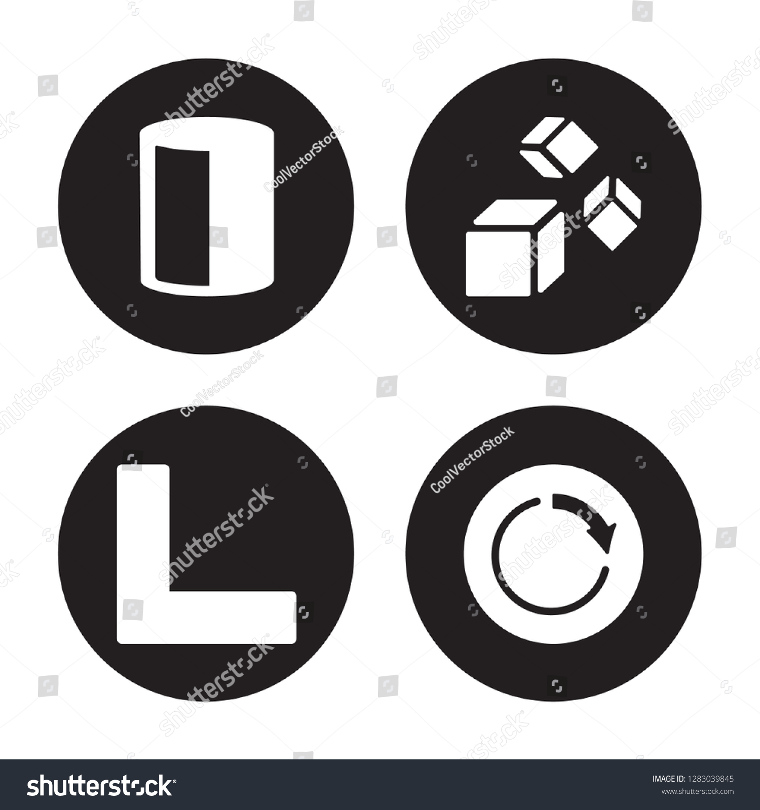 4 Vector Icon Set Cylinder Corner Stock Vector (Royalty Free ...