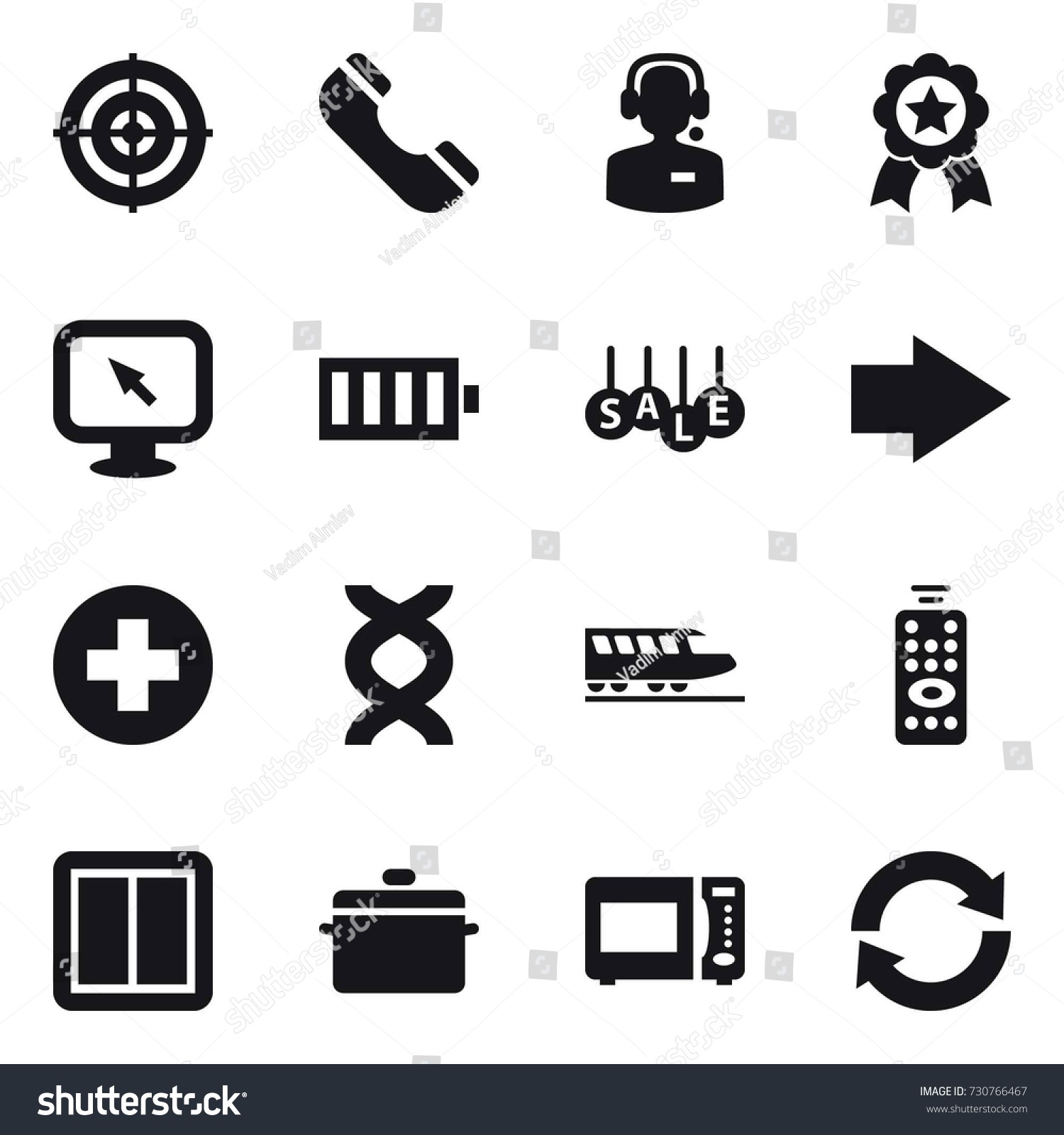 16 Vector Icon Set Target Phone Stock Vector Royalty Free 730766467