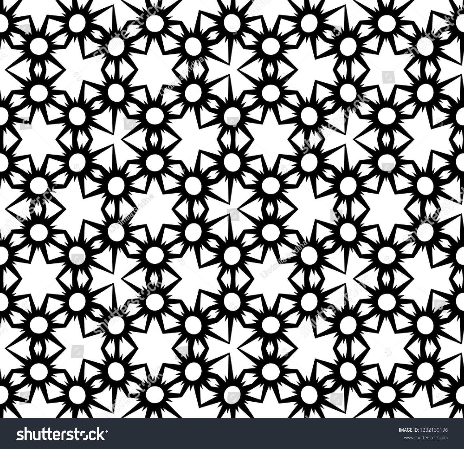 Vector Illustrationabstract Seamless Black White Tile Stock Vector ...