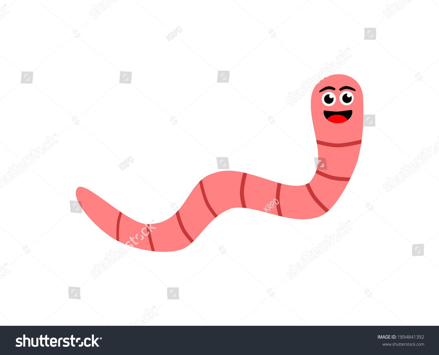 Vector Illustration Earthworm Cartoon Character Icon Stock Vector ...