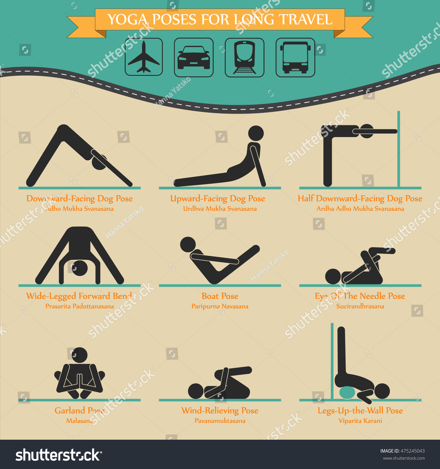 Vector Illustration Nine Yoga Poses Help Stock Vector (Royalty Free ...