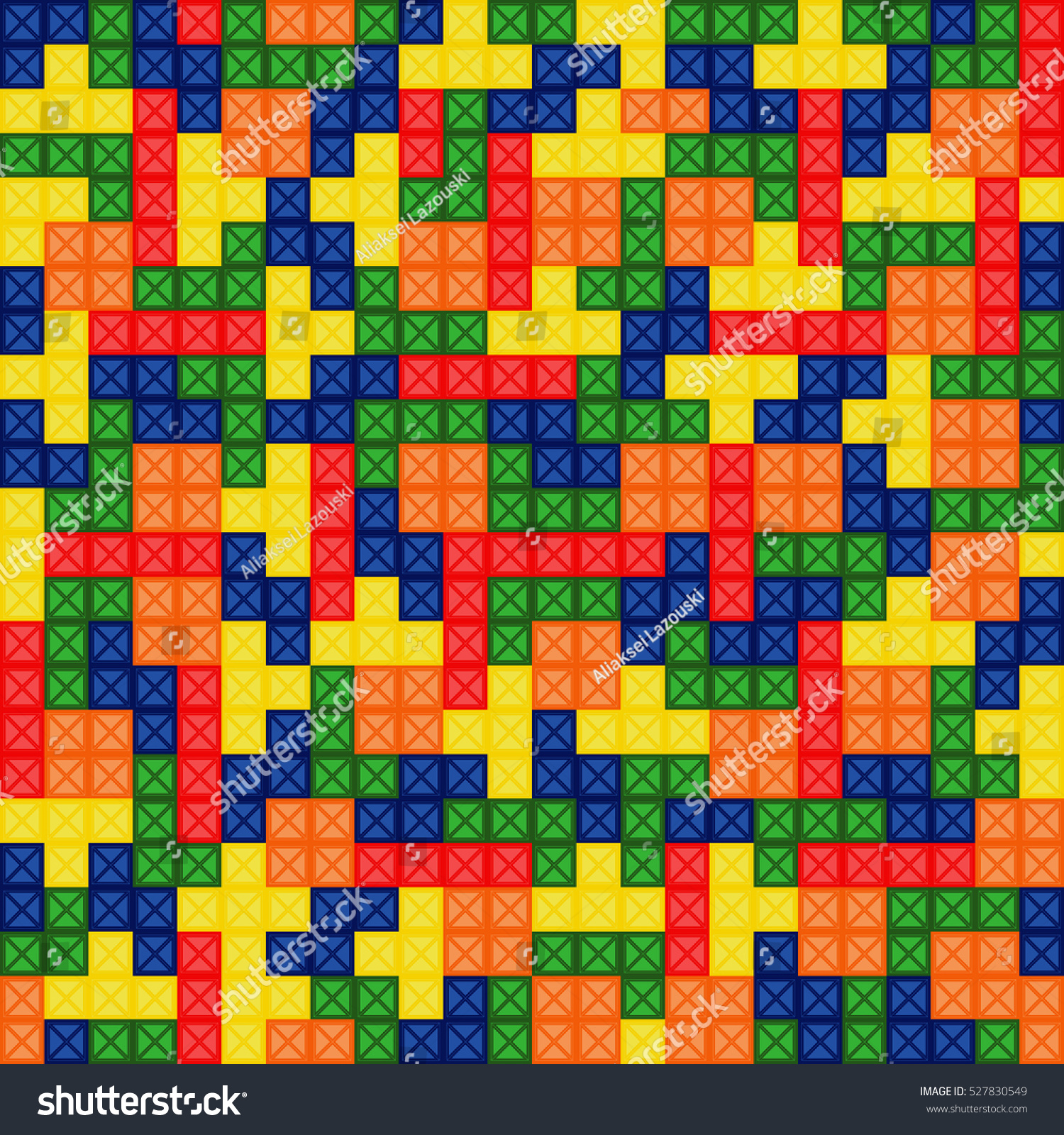 Vector Illustration Seamless Pattern Tetris Stock Vector (Royalty Free