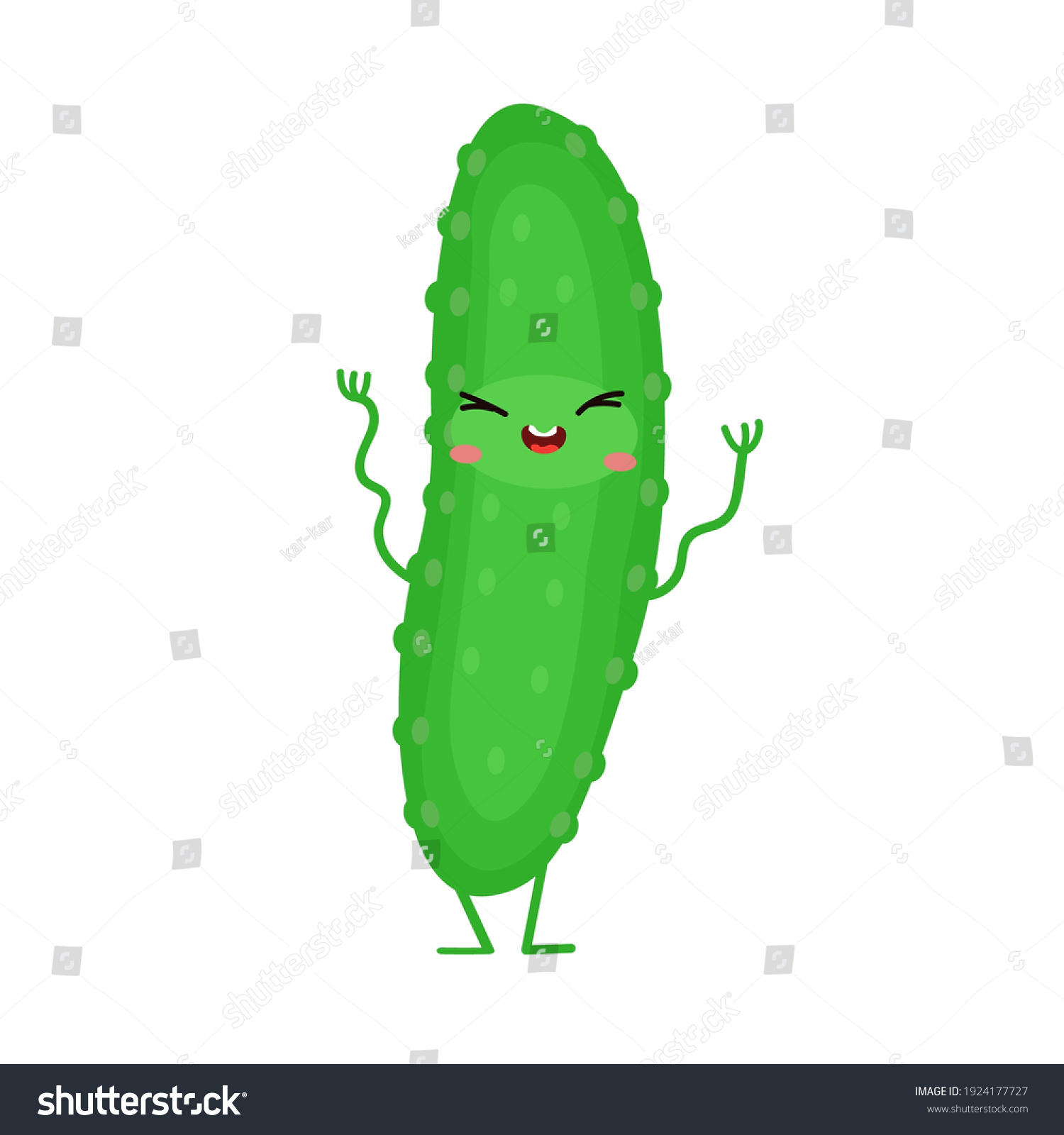 Vector Illustration Funny Cucumber Various Character Stock Vector ...