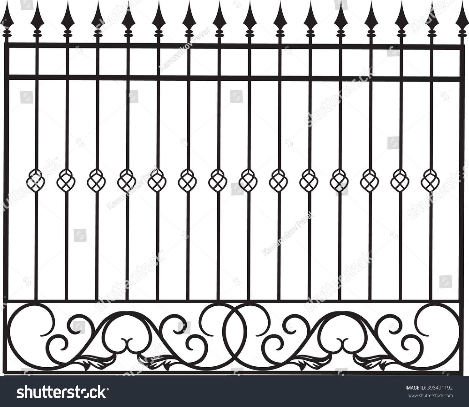 Vector Iron Fence - 398491192 : Shutterstock