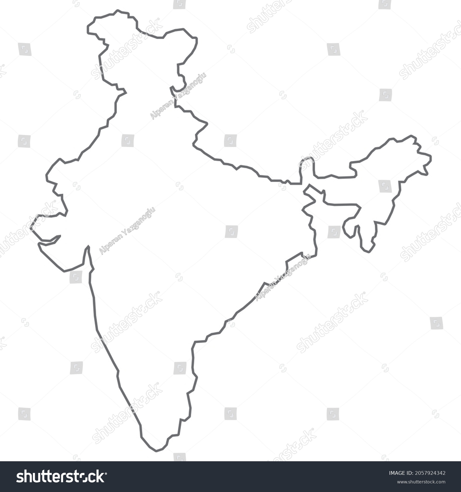 Vector Map India Isolated Vector Illustration Stock Vector (Royalty ...