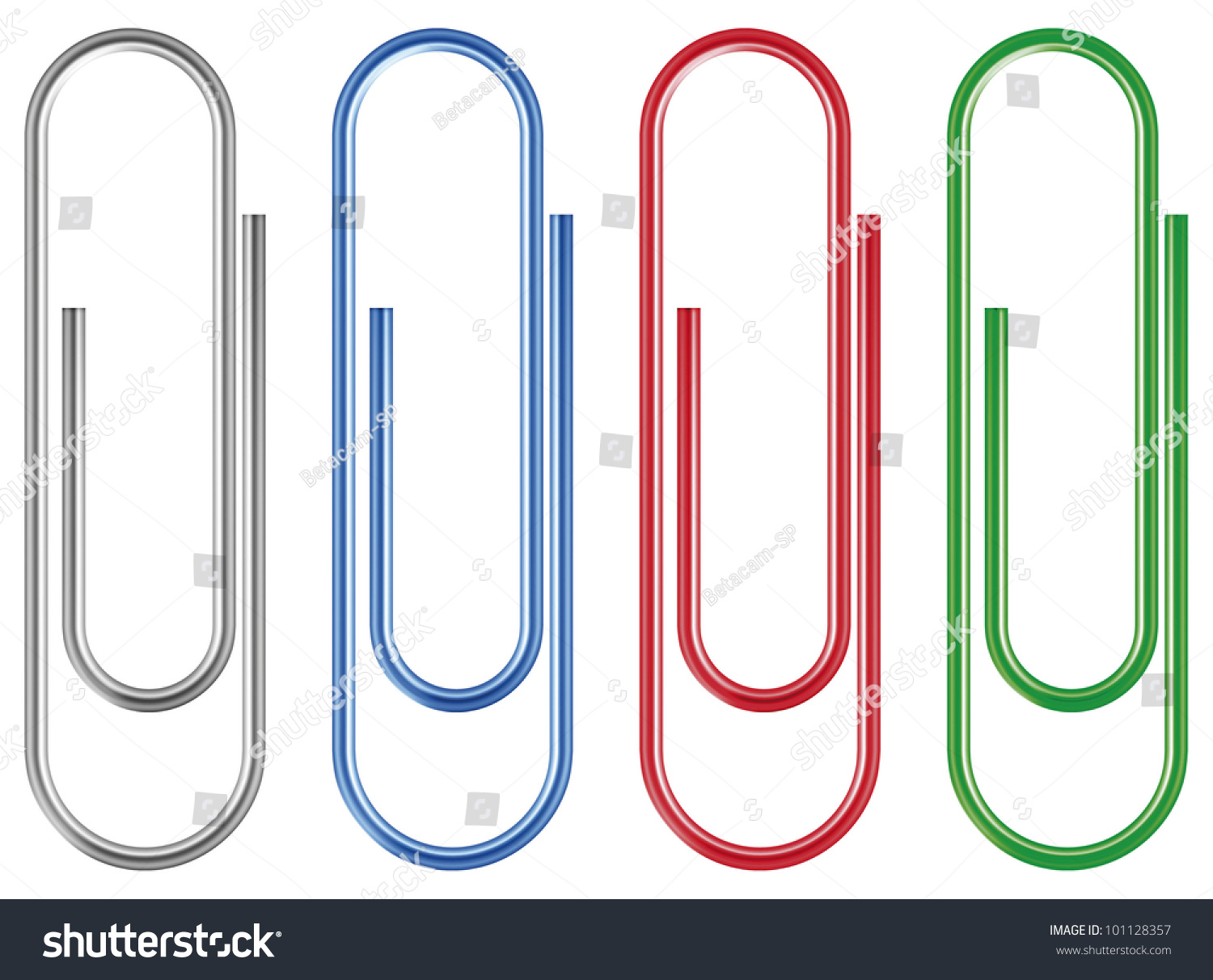 Vector Paper Clip Isolated Over White Stock Vector 101128357 - Shutterstock