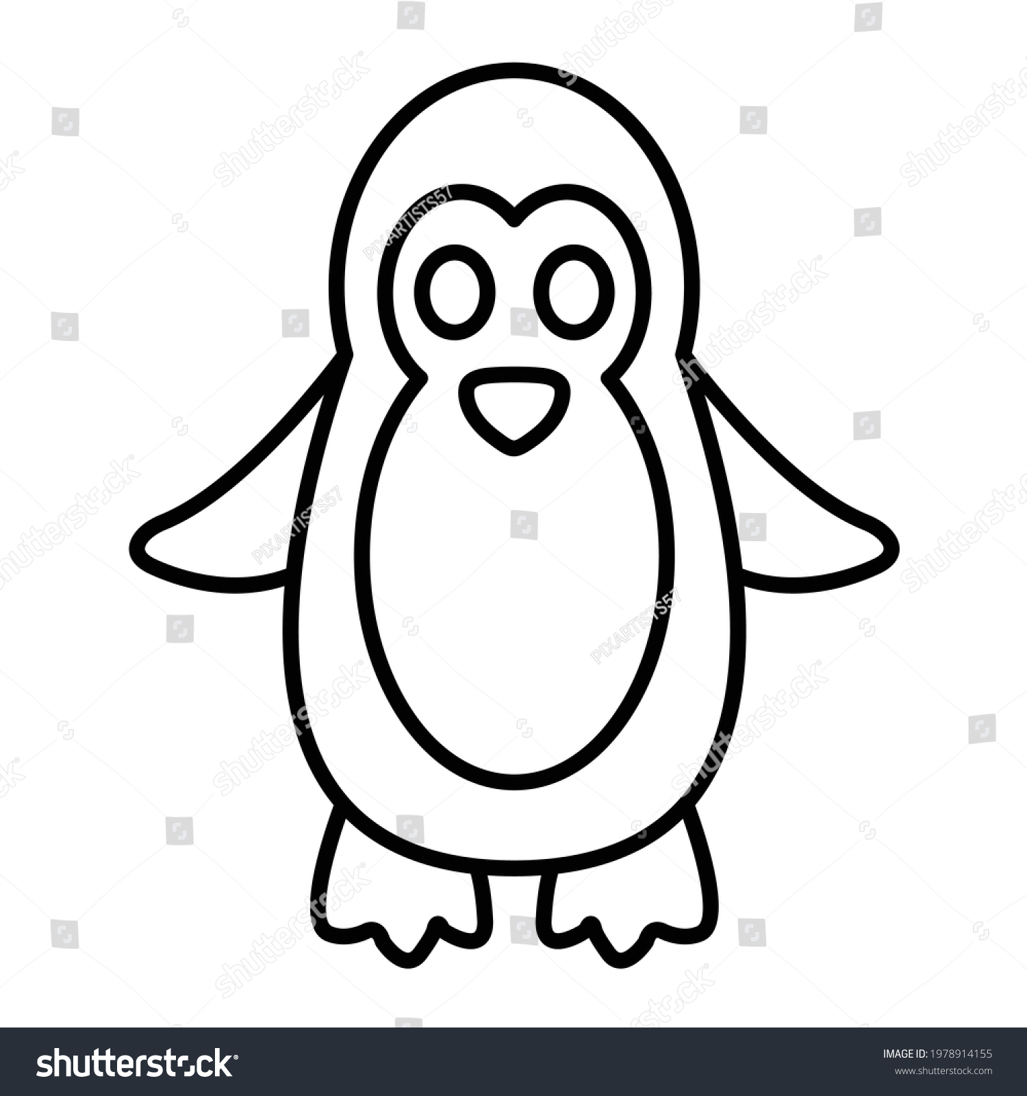 Vector Penguin Outline Icon Design Stock Vector (Royalty Free ...