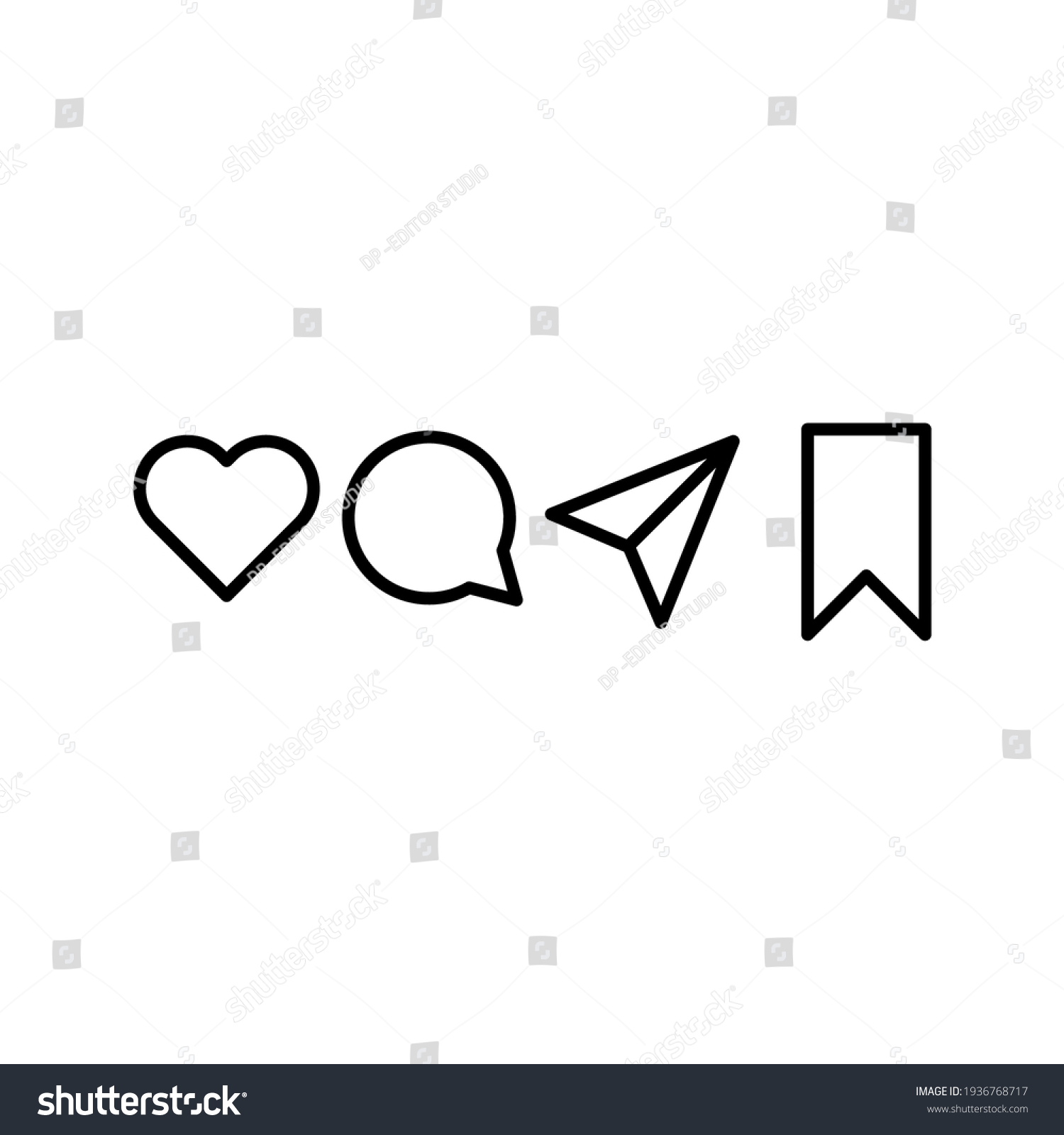 Vector Social Media Like Comment Share Stock Vector (Royalty Free ...