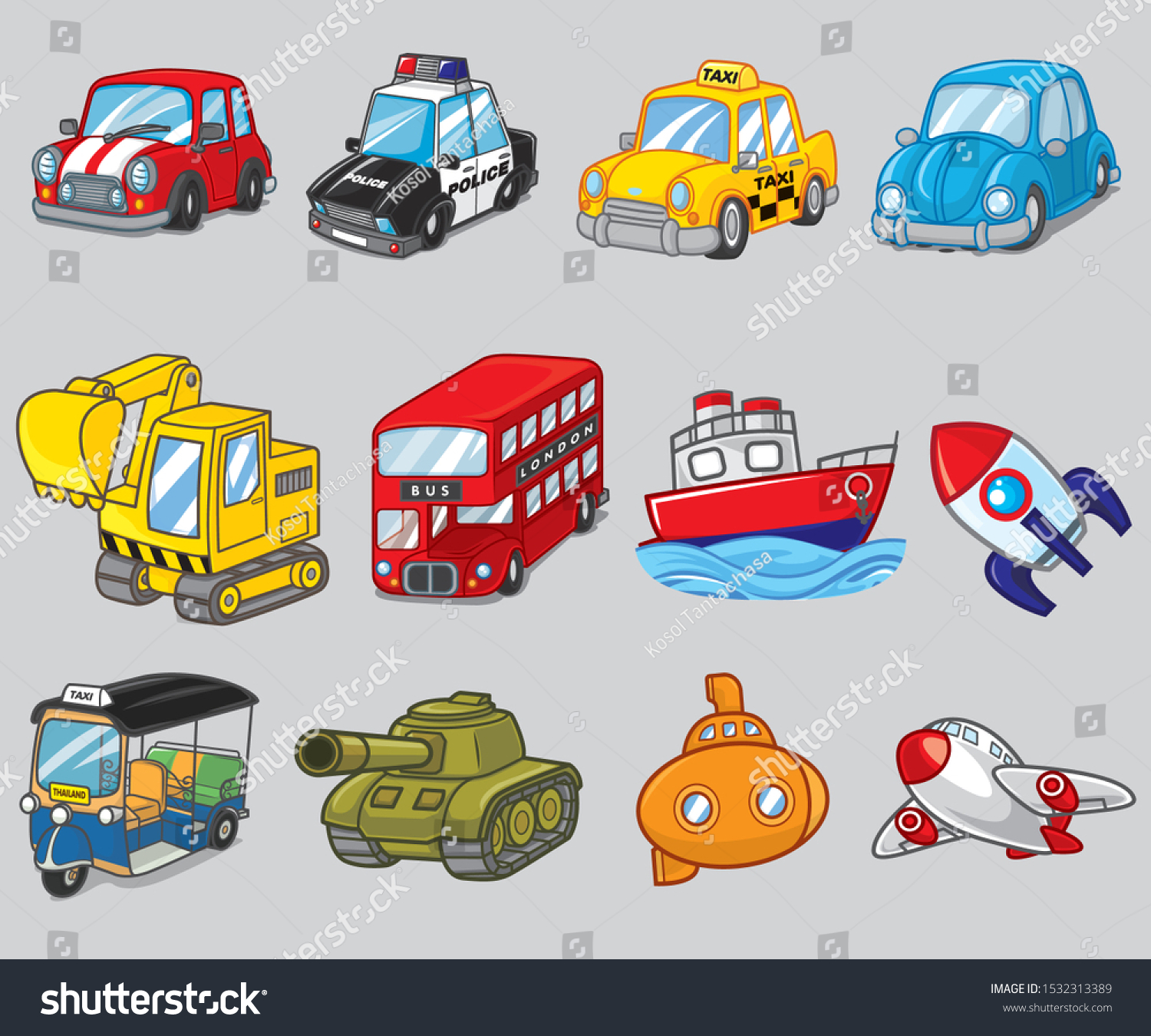 12 Vector Transport Cartoon Transport Stock Vector (royalty Free 