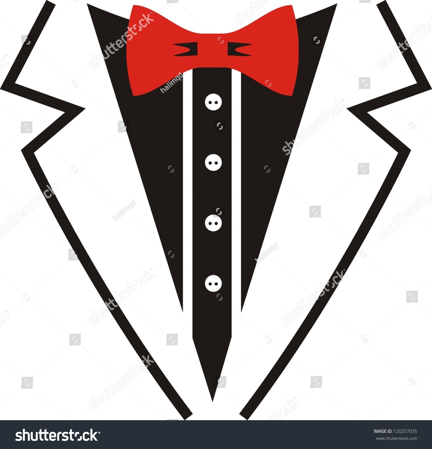 Vector Tuxedo Red Bow Tie Stock Vector 120257035 - Shutterstock