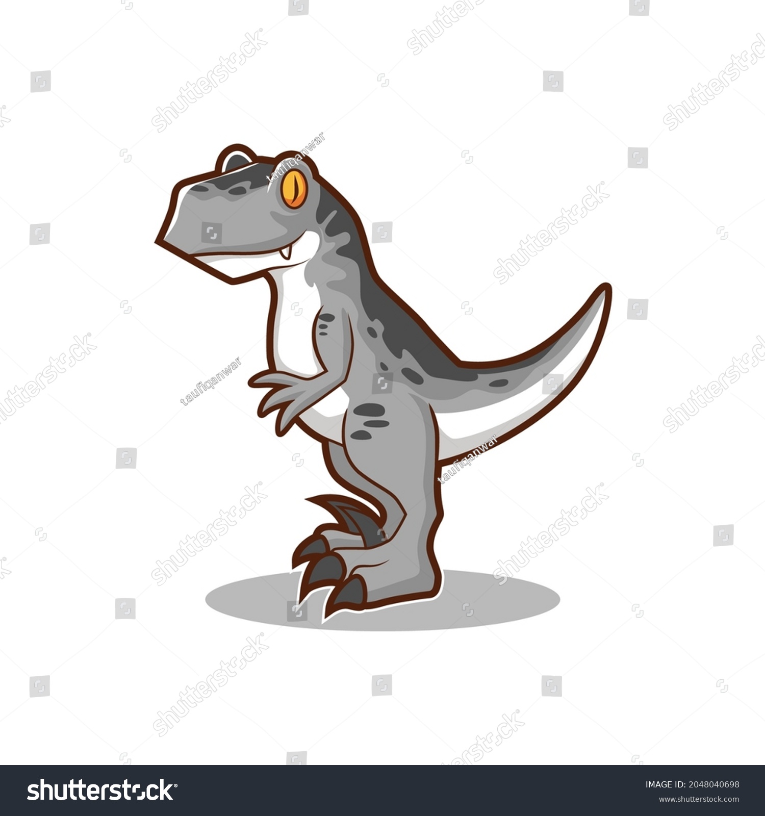 Velociraptor Cute Cartoon Vector Illustration Design Stock Vector ...