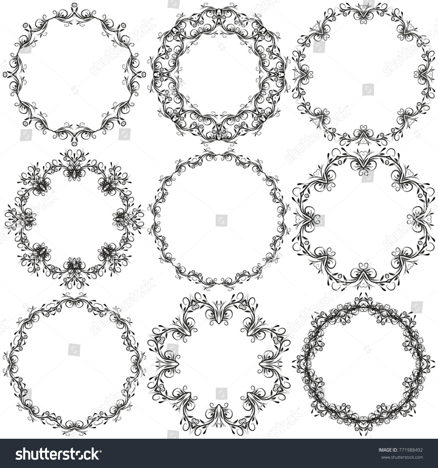Vintage Frame Love Vector Set Floral Frame For Design Of Vintage Frame Love Vector Set Floral Frame For Design Of