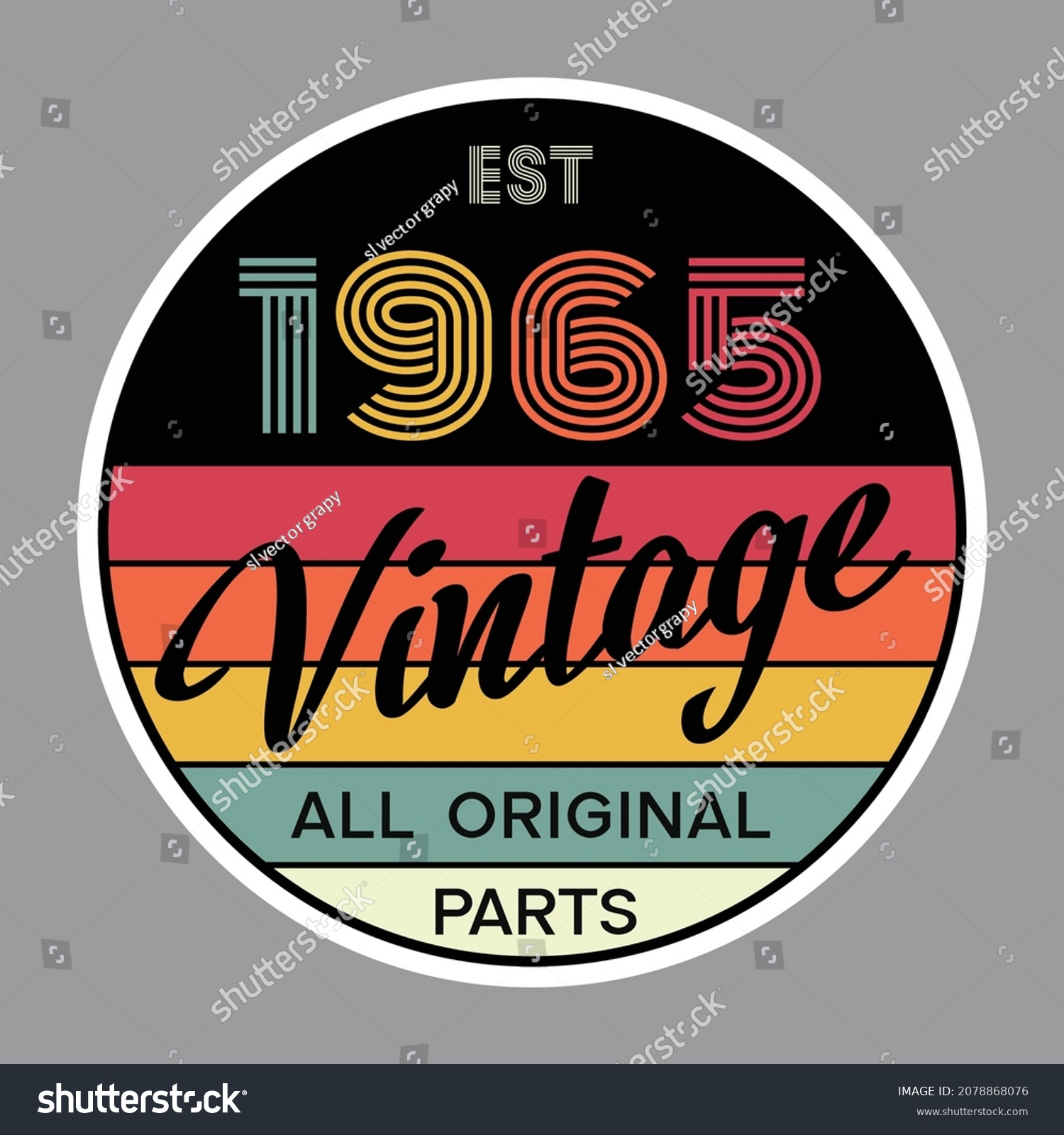 SVG of 1965 vintage style t shirt design vector svg