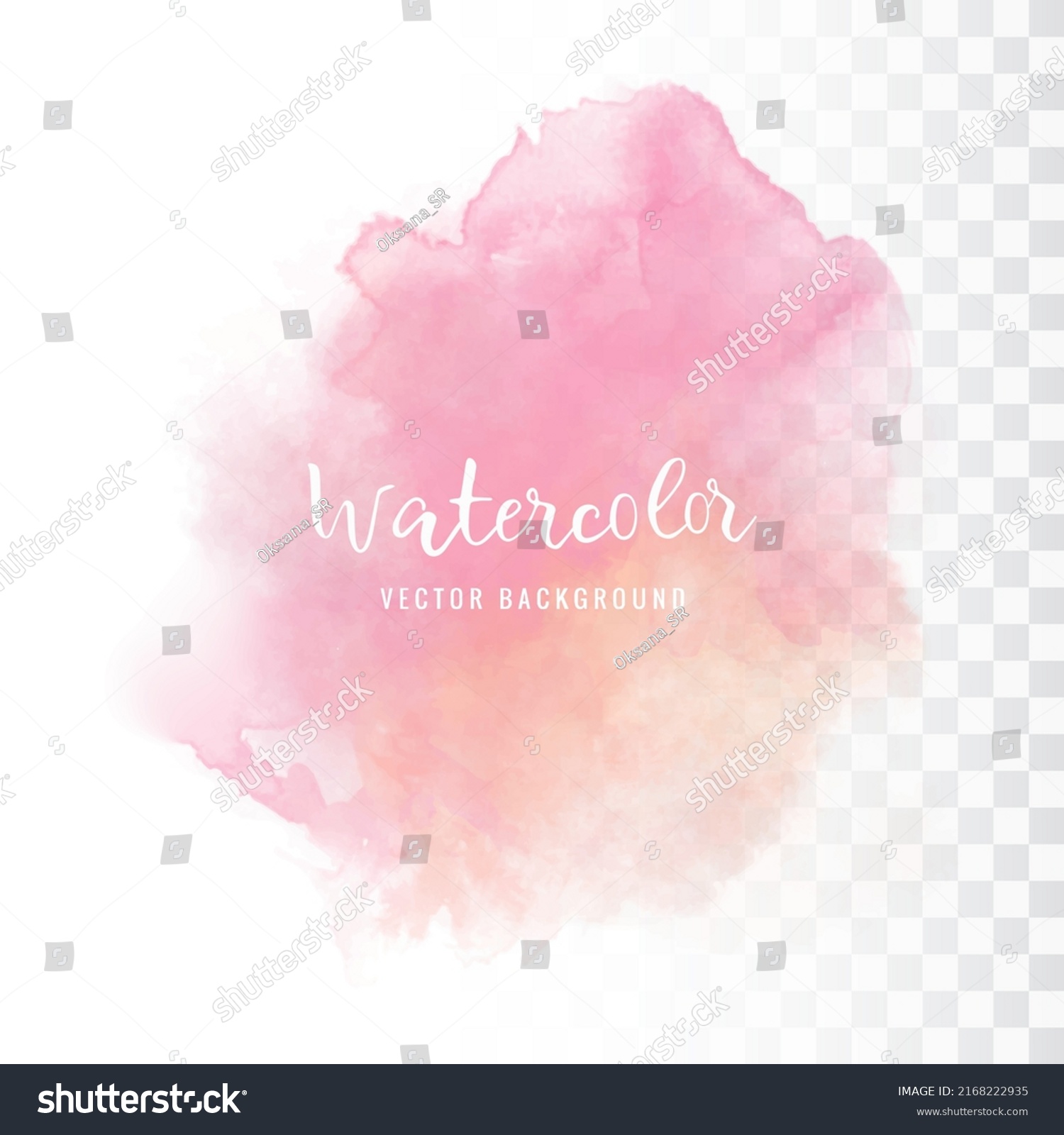 Watercolor Light Pink Spot On White Stock Vector (royalty Free 