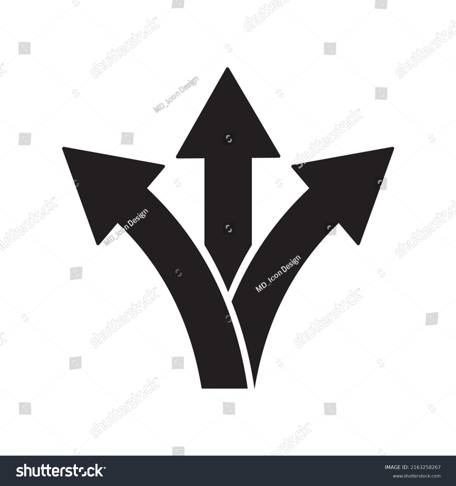 3 Way Direction Icon 3 Way Stock Vector (Royalty Free) 2163258267 ...