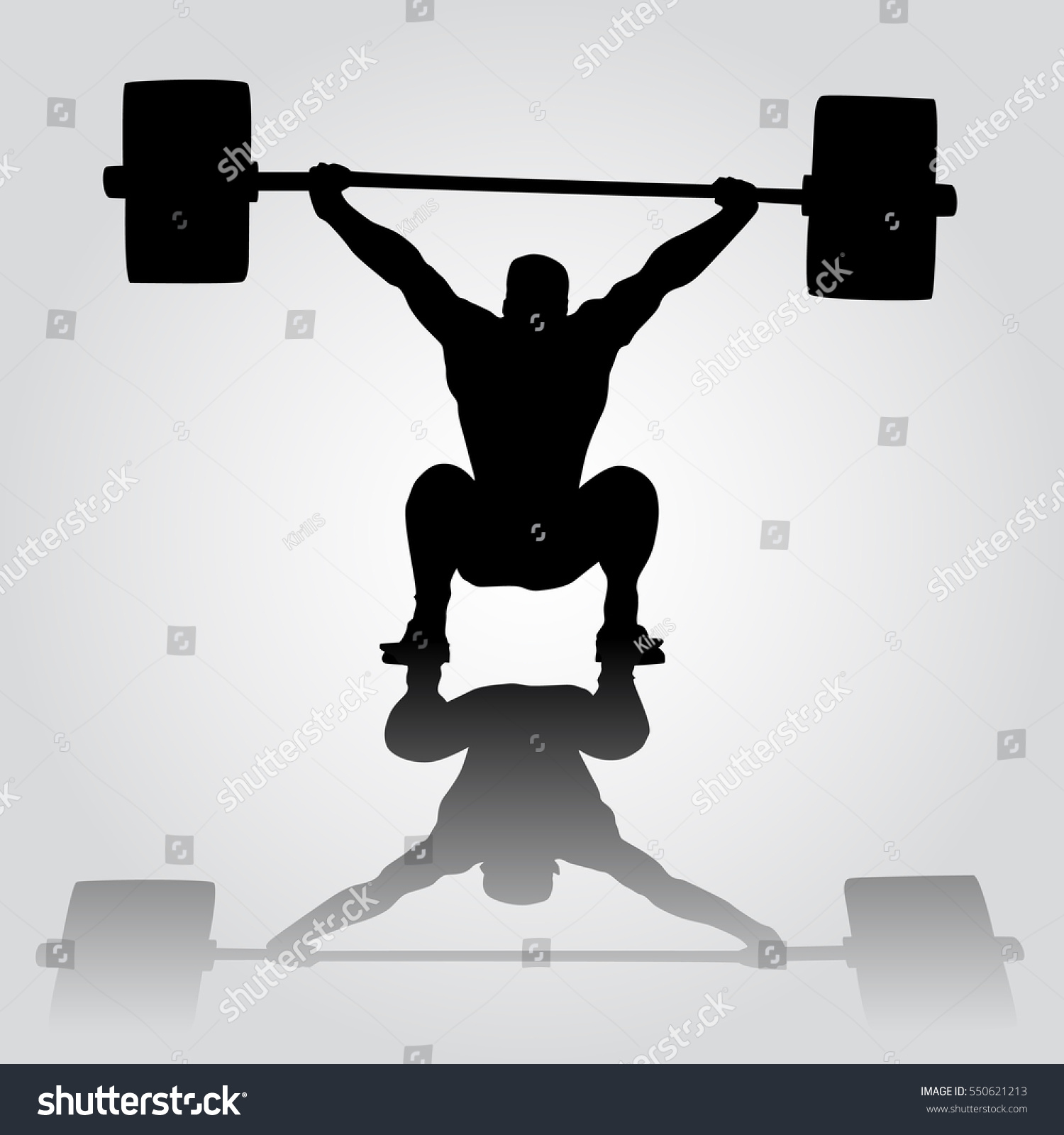 SVG of  Weightlifter is sitting with barbell. Snatch. silhouette of athlete doing snatch exercise. weightlifting. svg