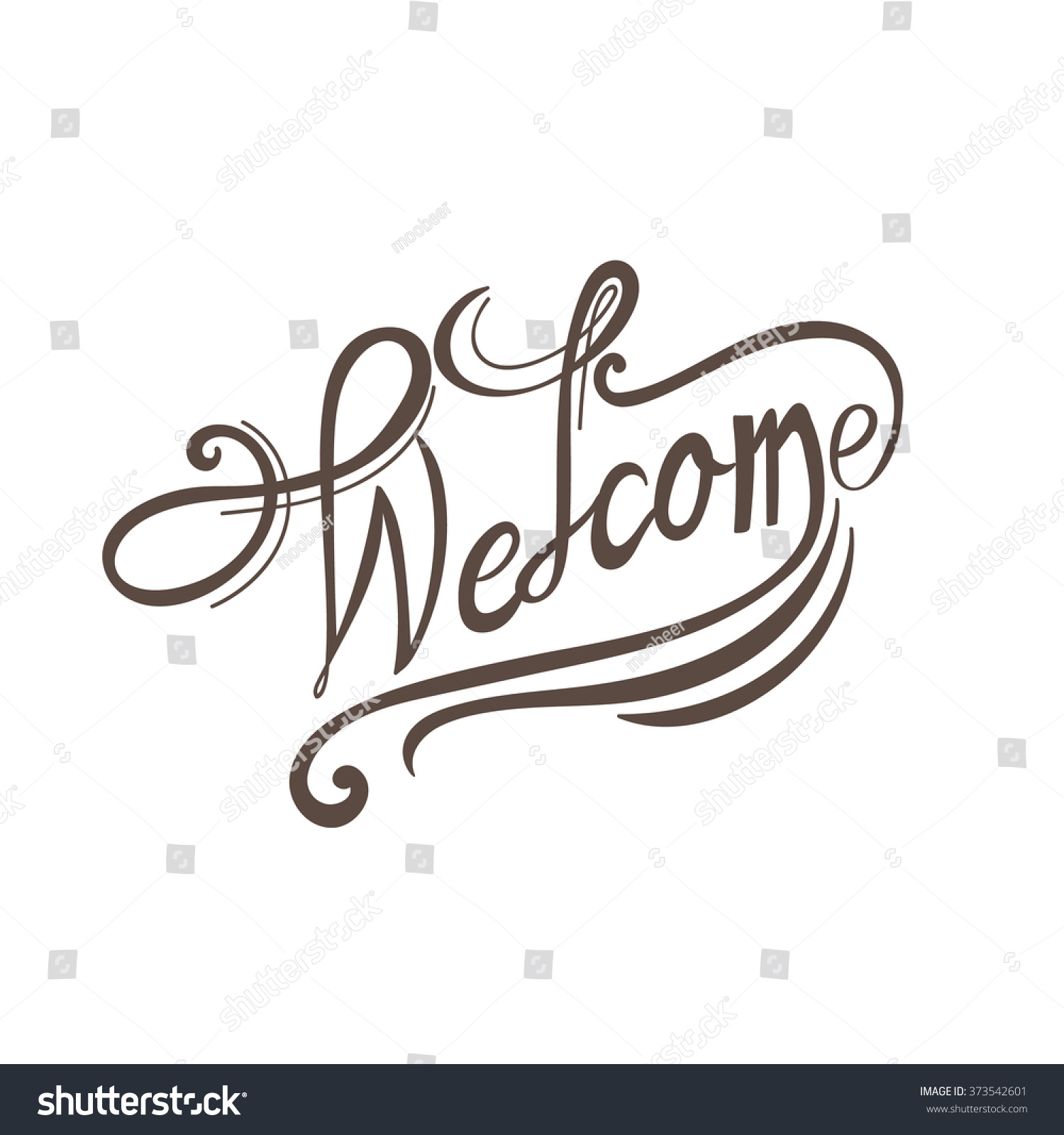 Welcome Hand Lettering Vector Template Stock Vector 373542601 ...