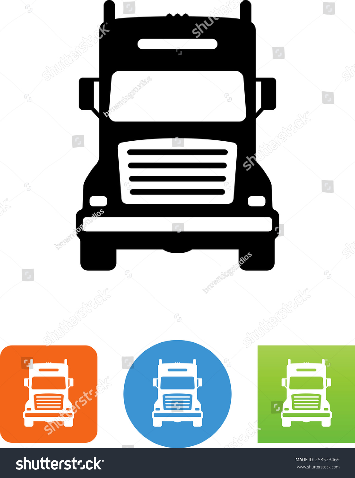 18 Wheeler Semi Truck Icon Stock Vector 258523469 Shutterstock